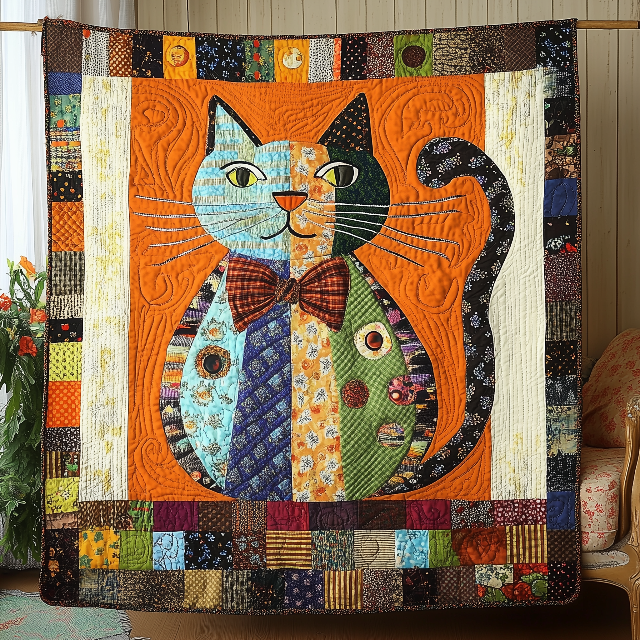 Whimsical Cat Quilted Blanket Throw Blankets For Couch Awesome Gifts For Cat Lovers Whimsical Cat Quilted Blanket Throw Blankets For Couch Awesome Gifts For Cat Lovers