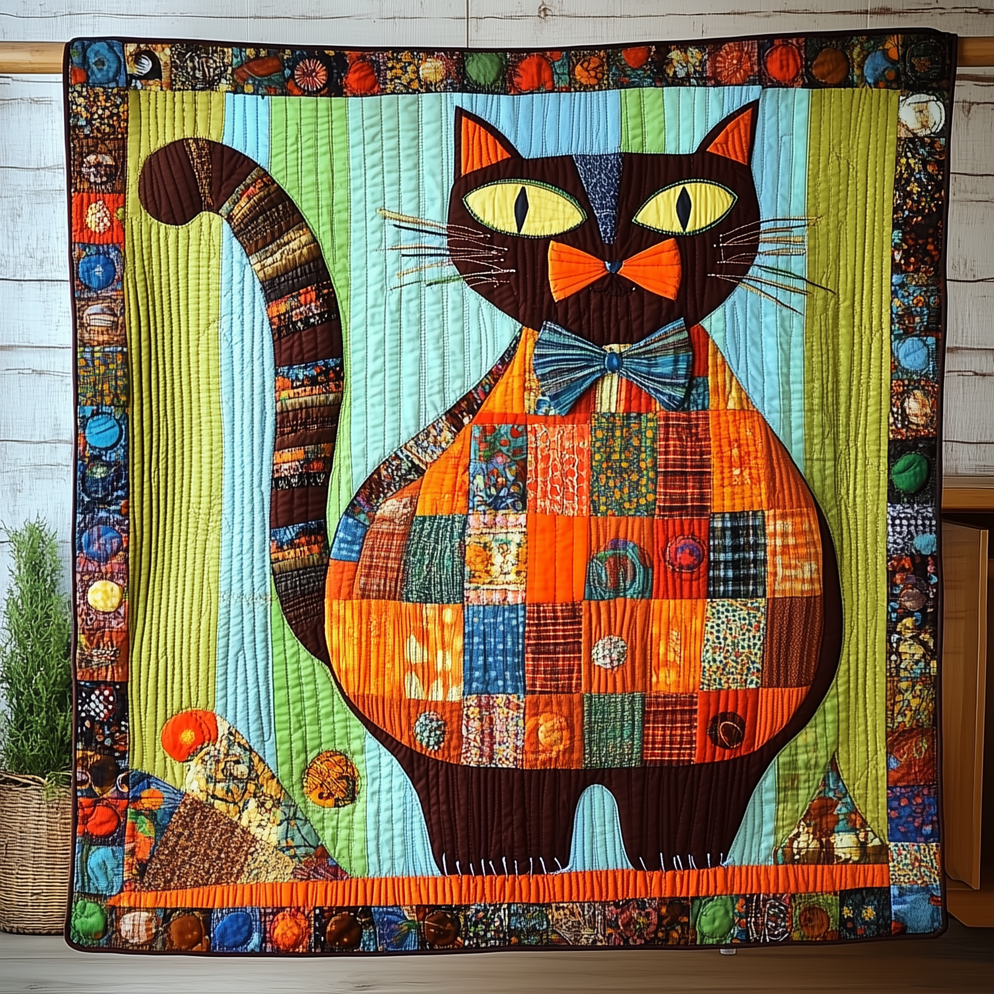 Whimsical Cat Quilted Blanket Throw Blankets For Couch Best Presents For Cat Lovers Whimsical Cat Quilted Blanket Throw Blankets For Couch Best Presents For Cat Lovers