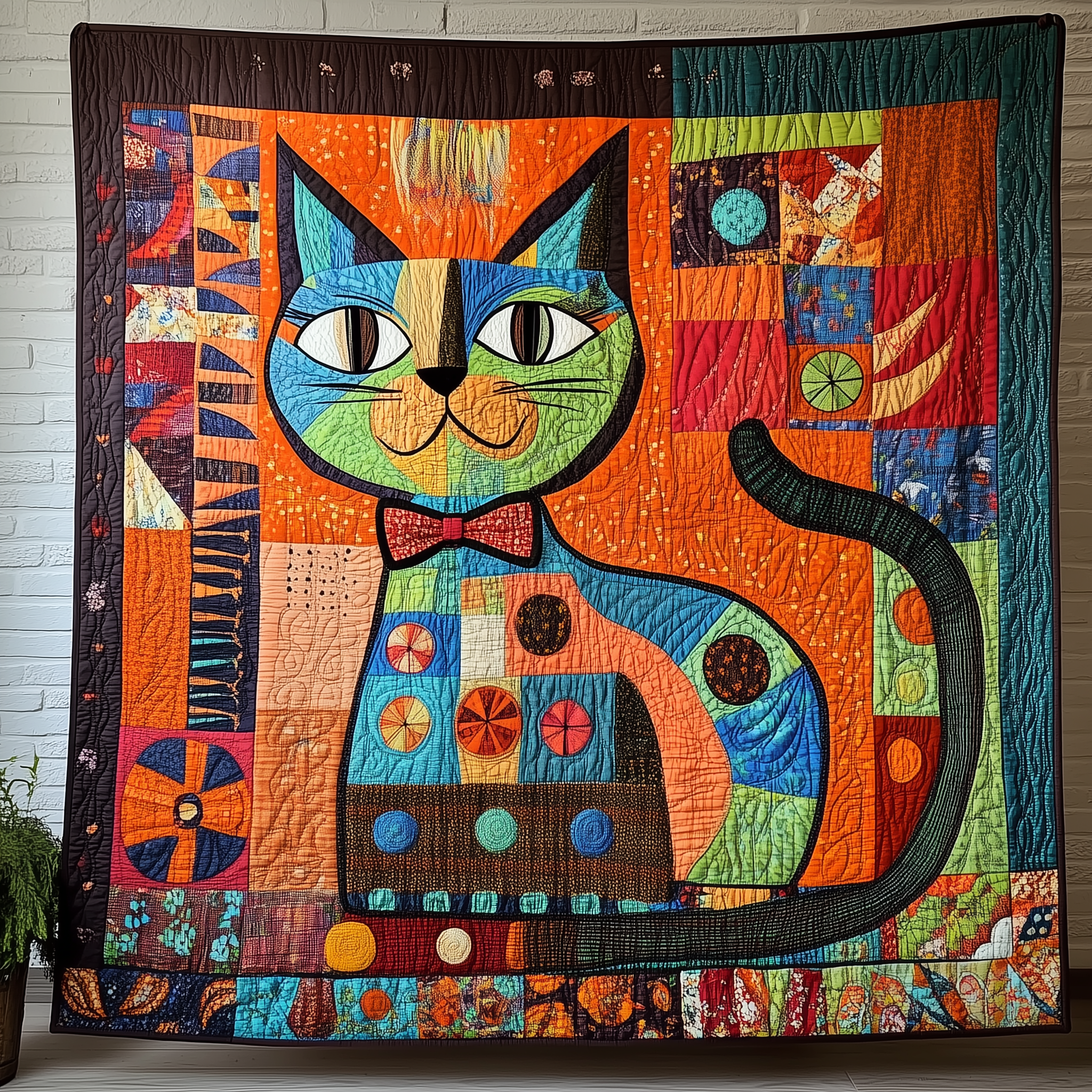 Whimsical Cat Quilted Blanket Throw Blankets For Couch Gift Ideas For Cat People Whimsical Cat Quilted Blanket Throw Blankets For Couch Gift Ideas For Cat People