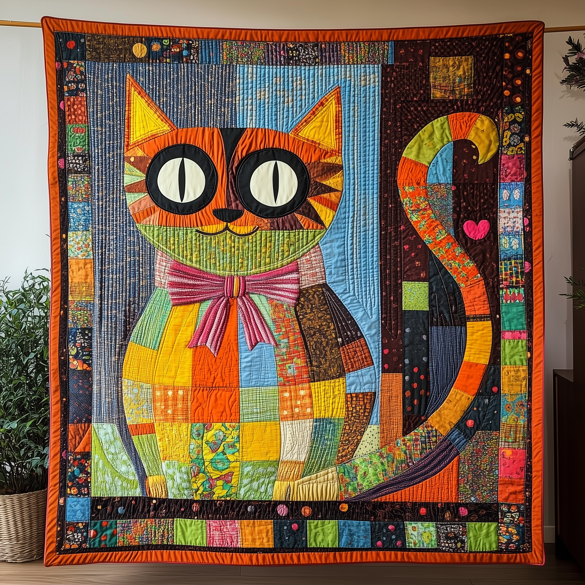 Whimsical Cat Quilted Blanket Throw Blankets For Couch Good Cat Gifts Whimsical Cat Quilted Blanket Throw Blankets For Couch Good Cat Gifts