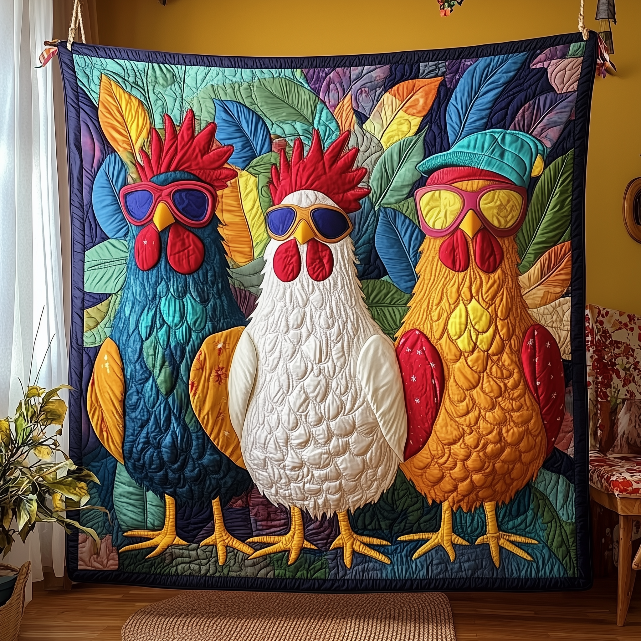 Whimsical Chicken Quilted Blanket Feel the Power of Personalized Comfort with Our Blanket Whimsical Chicken Quilted Blanket Feel the Power of Personalized Comfort with Our Blanket