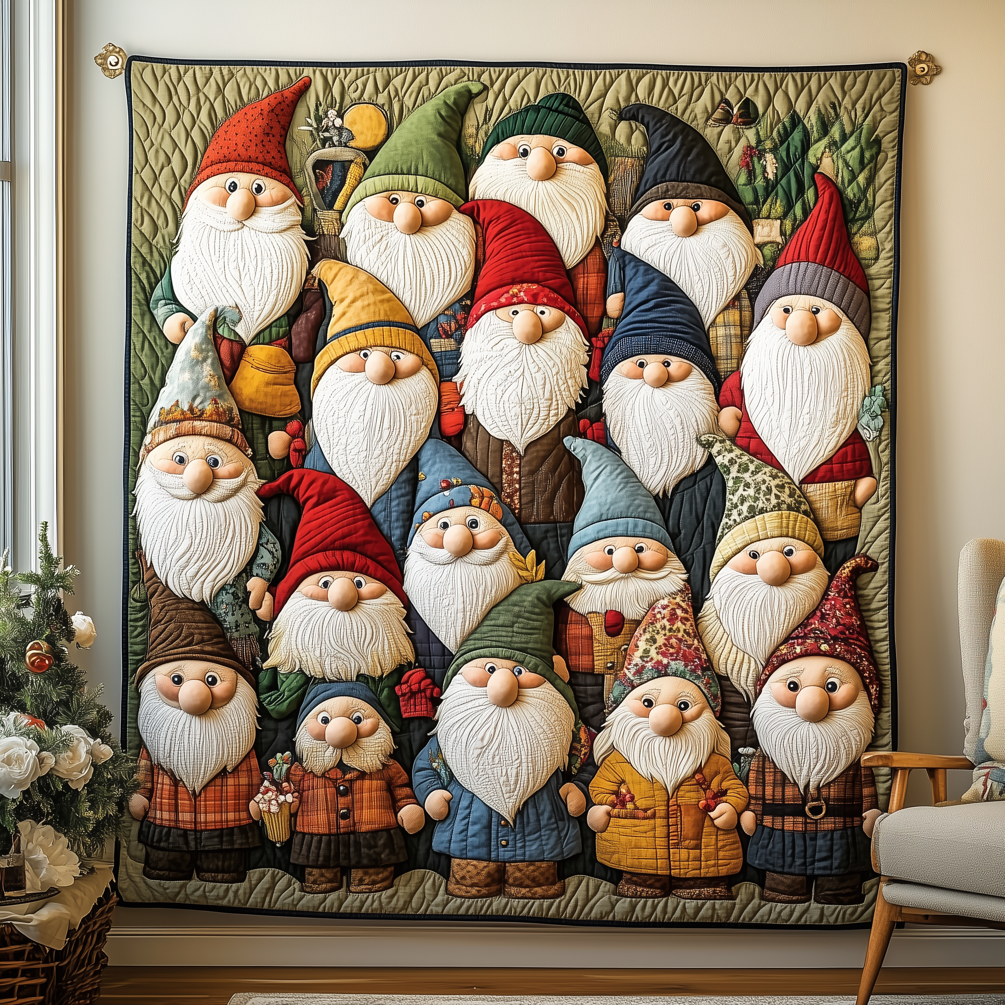 Whimsical Gnomes Quilted Blanket A Blanket for Every Season and Every Mood Whimsical Gnomes Quilted Blanket A Blanket for Every Season and Every Mood