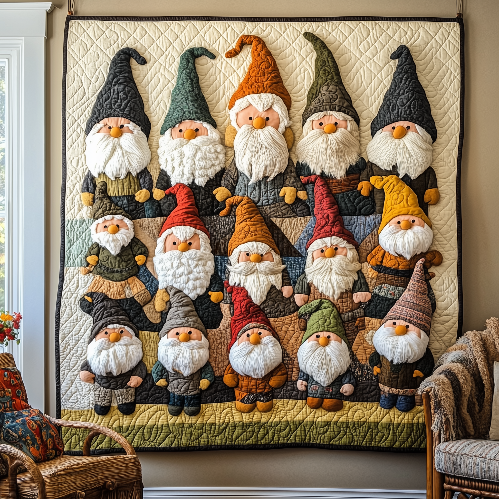 Whimsical Gnomes Quilted Blanket Experience the Ultimate in Custom Comfort Whimsical Gnomes Quilted Blanket Experience the Ultimate in Custom Comfort