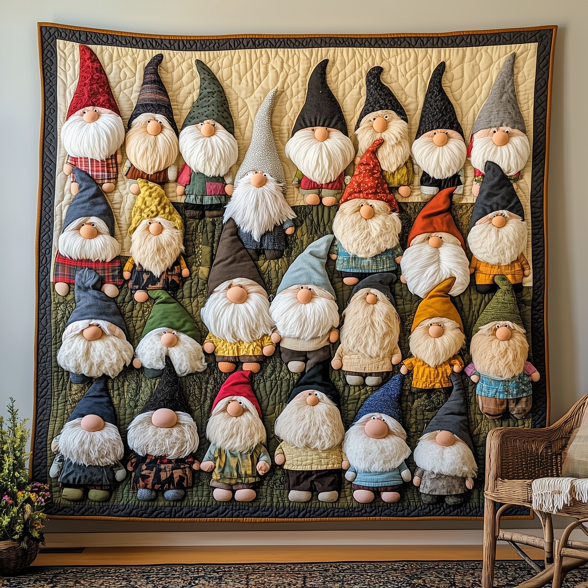Whimsical Gnomes Quilted Blanket Feel Prepared for Any Occasion with a Versatile Blanket Whimsical Gnomes Quilted Blanket Feel Prepared for Any Occasion with a Versatile Blanket