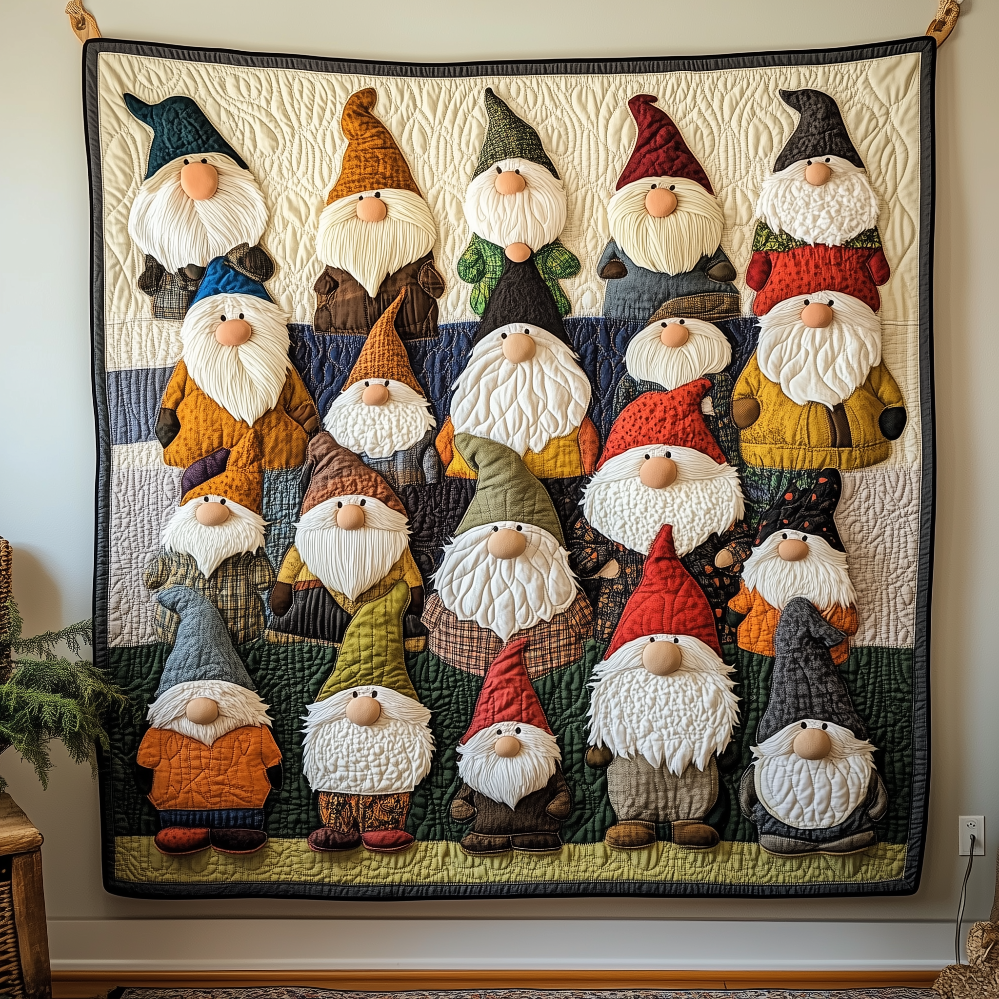Whimsical Gnomes Quilted Blanket Feel Ready for Adventure with a Blanket That Travels Well Whimsical Gnomes Quilted Blanket Feel Ready for Adventure with a Blanket That Travels Well
