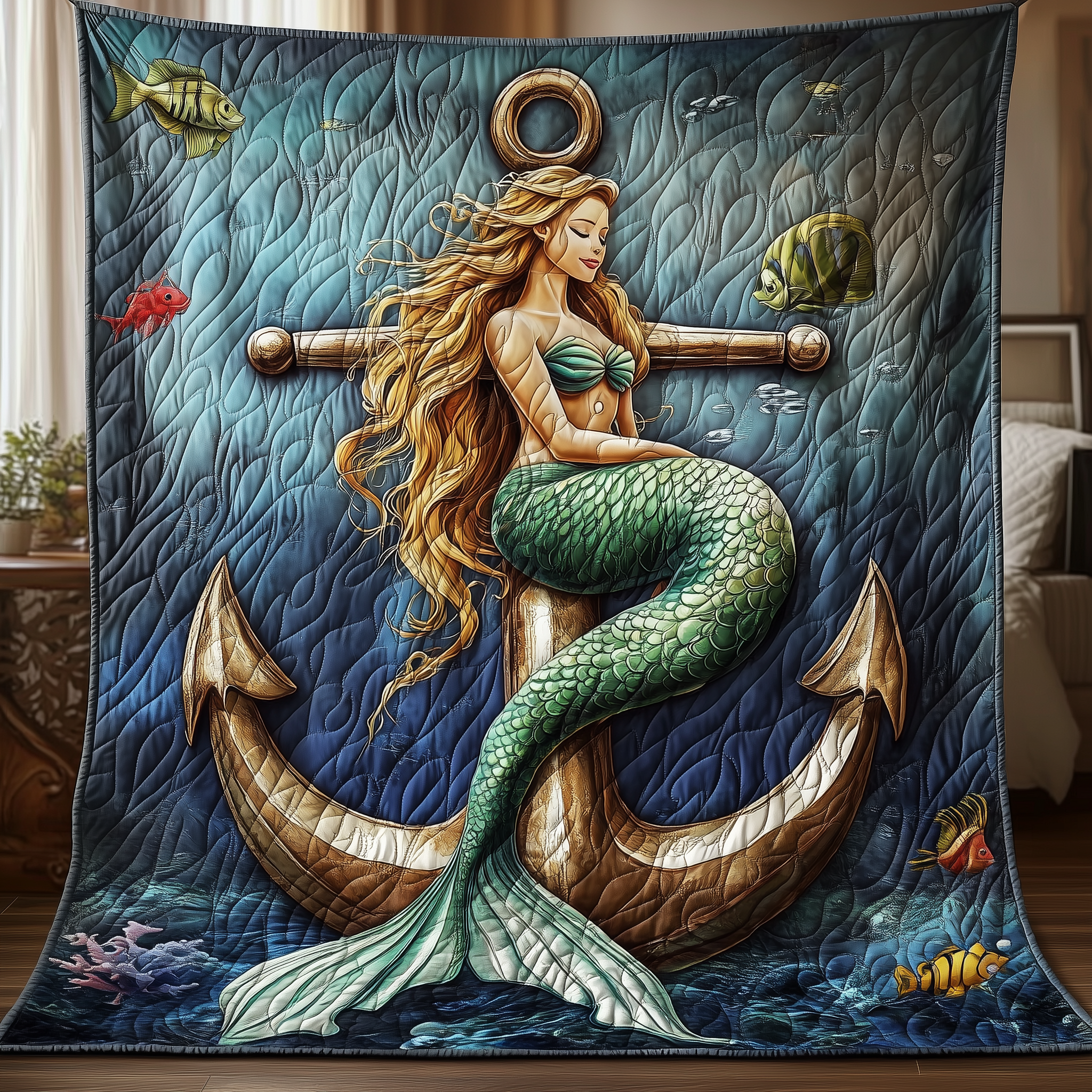 Whimsical Mermaid Tale Quilted Blanket Unique Throw Blanket Item Merch Mermaid Themed Gifts For Adults Whimsical Mermaid Tale Quilted Blanket Unique Throw Blanket Item Merch Mermaid Themed Gifts For Adults