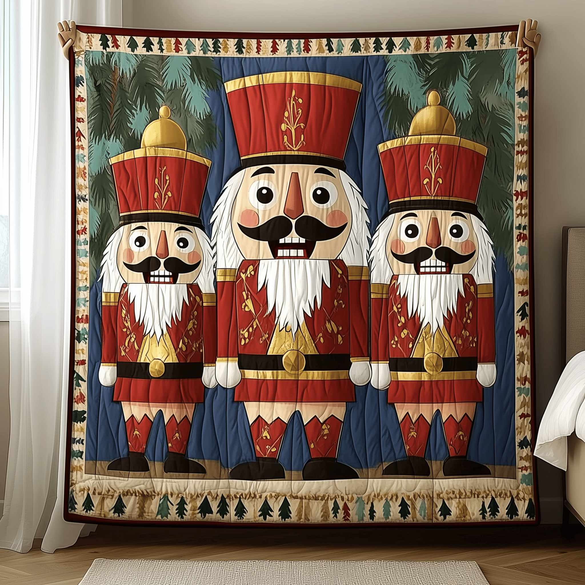Whimsical Nutcracker Quilted Blanket Feel the Luxury of a Blanket That Stands Out Whimsical Nutcracker Quilted Blanket Feel the Luxury of a Blanket That Stands Out