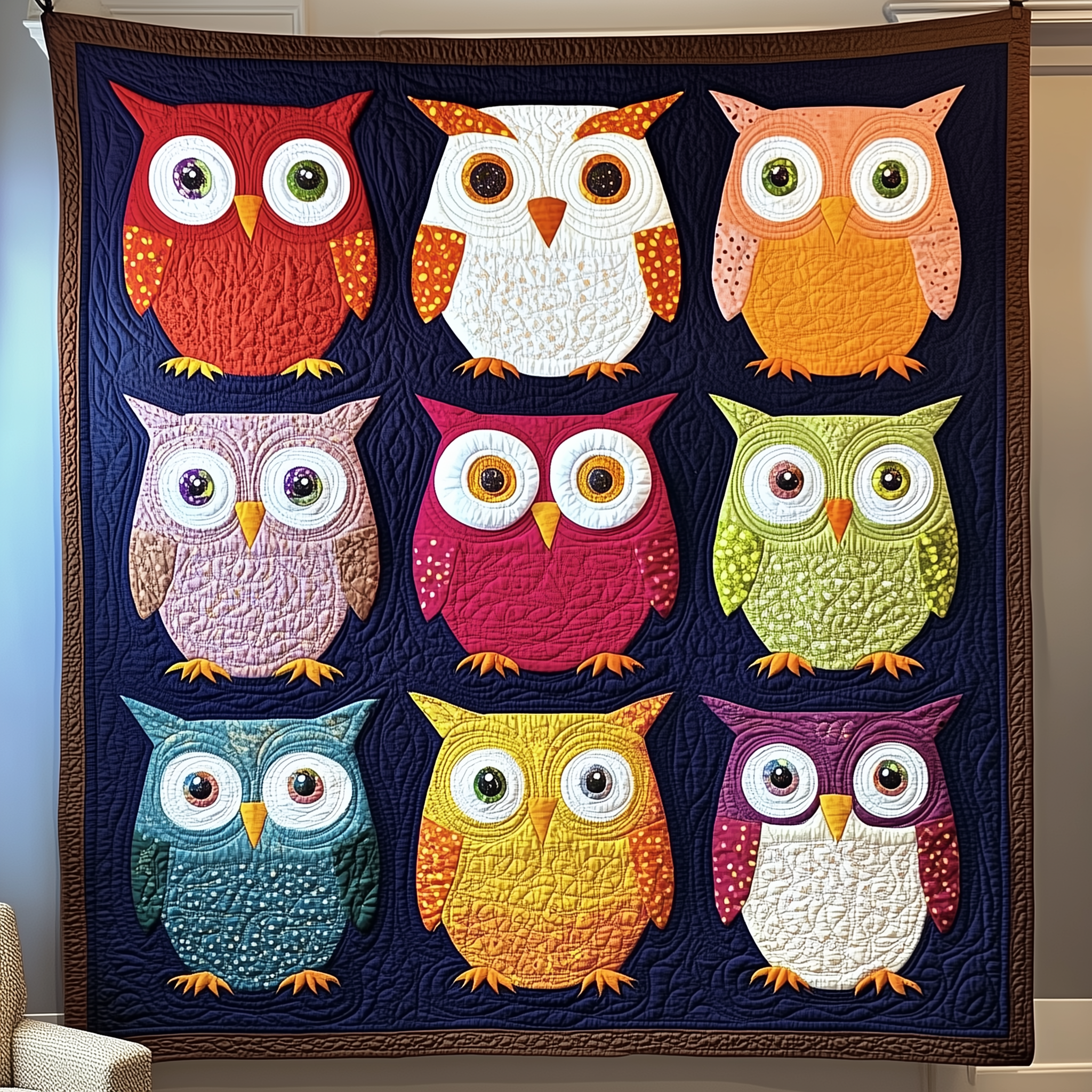 Whimsical Owls Quilted Blanket Throw Blankets For Couch Owl Christmas Gifts Whimsical Owls Quilted Blanket Throw Blankets For Couch Owl Christmas Gifts