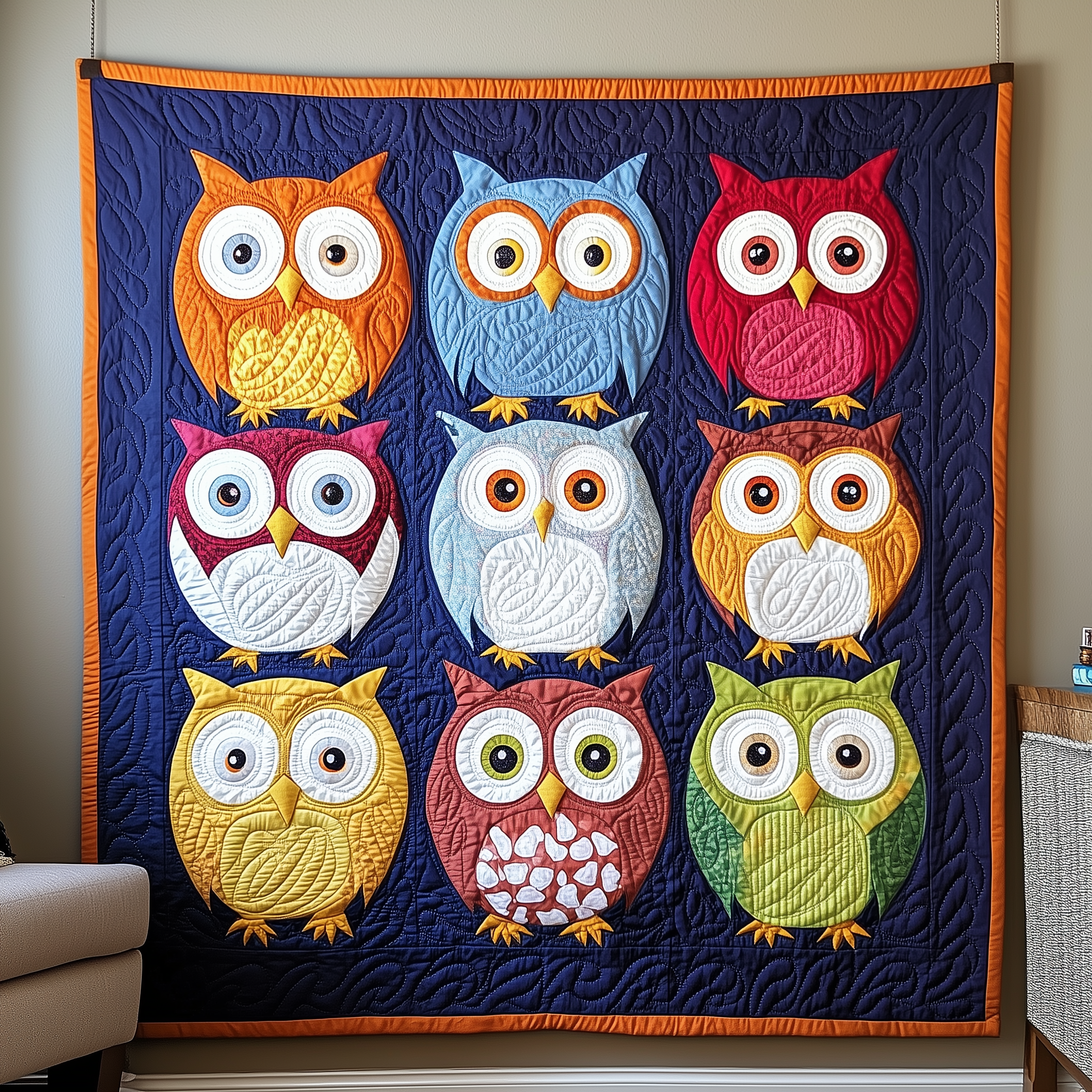 Whimsical Owls Quilted Blanket Throw Blankets For Couch Owl Gifts For Adults Whimsical Owls Quilted Blanket Throw Blankets For Couch Owl Gifts For Adults