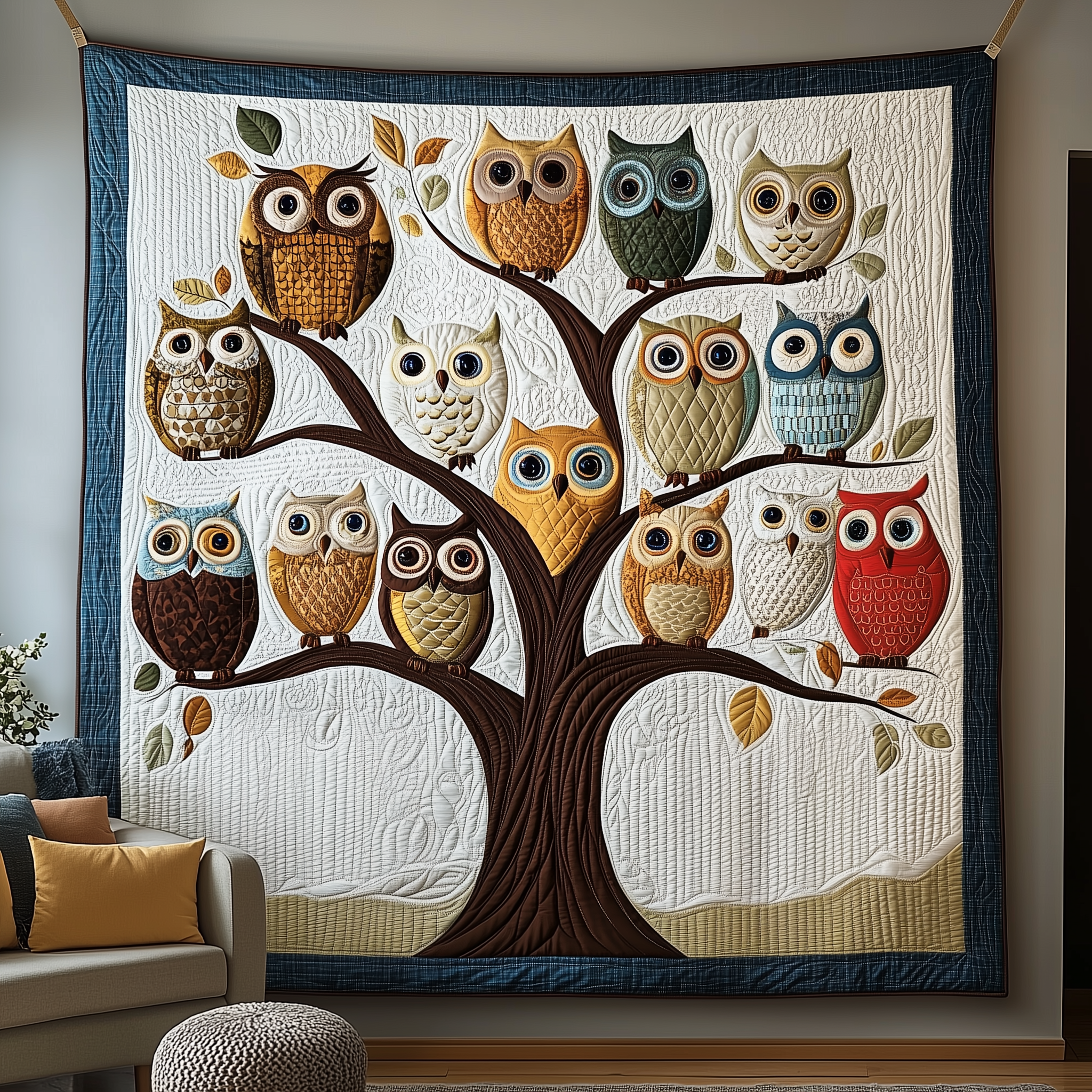 Whimsical Owls Quilted Blanket Throw Blankets For Couch Owl Items For Gifts Whimsical Owls Quilted Blanket Throw Blankets For Couch Owl Items For Gifts