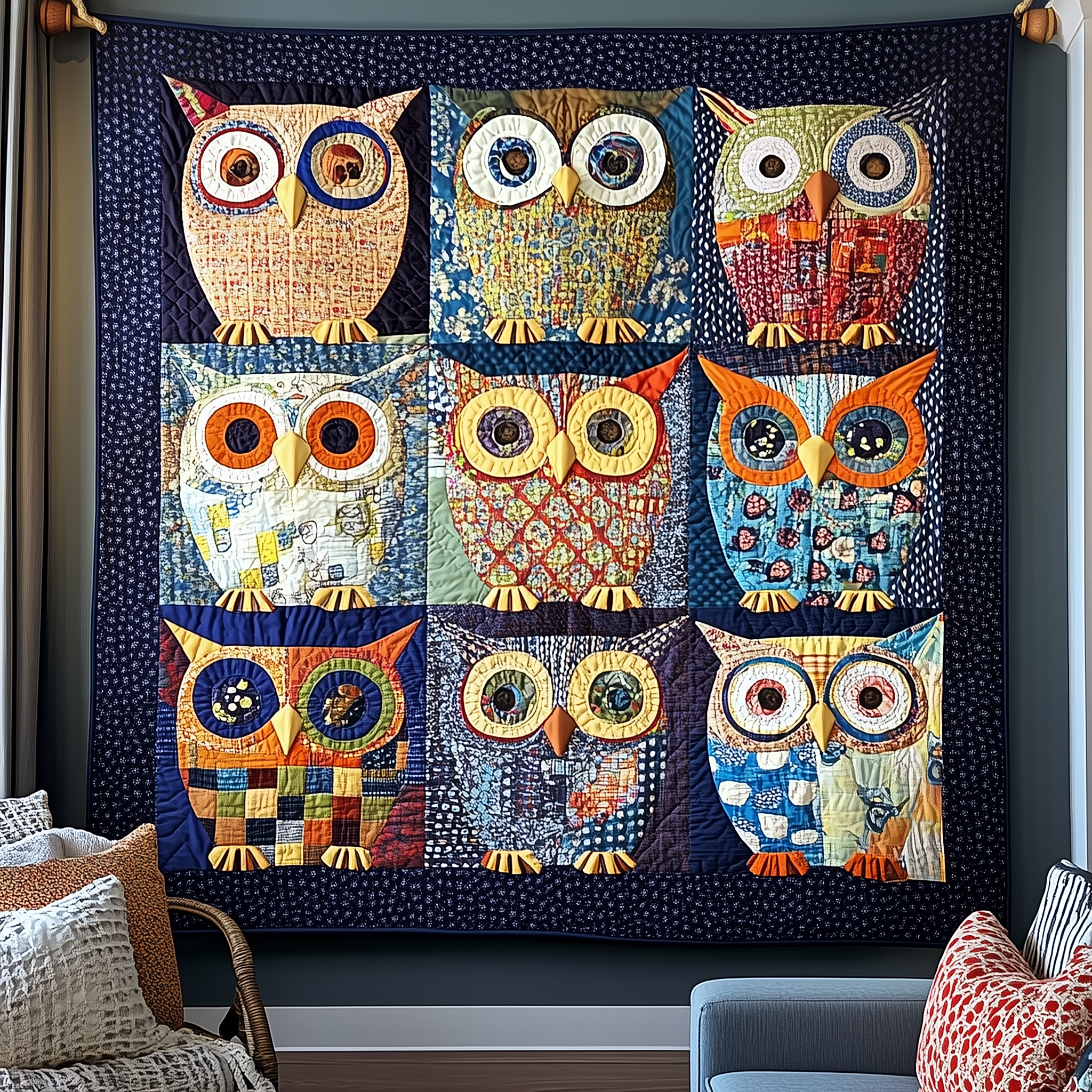 Whimsical Owls Quilted Blanket Throw Blankets For Couch Owl Presents For Ladies Whimsical Owls Quilted Blanket Throw Blankets For Couch Owl Presents For Ladies
