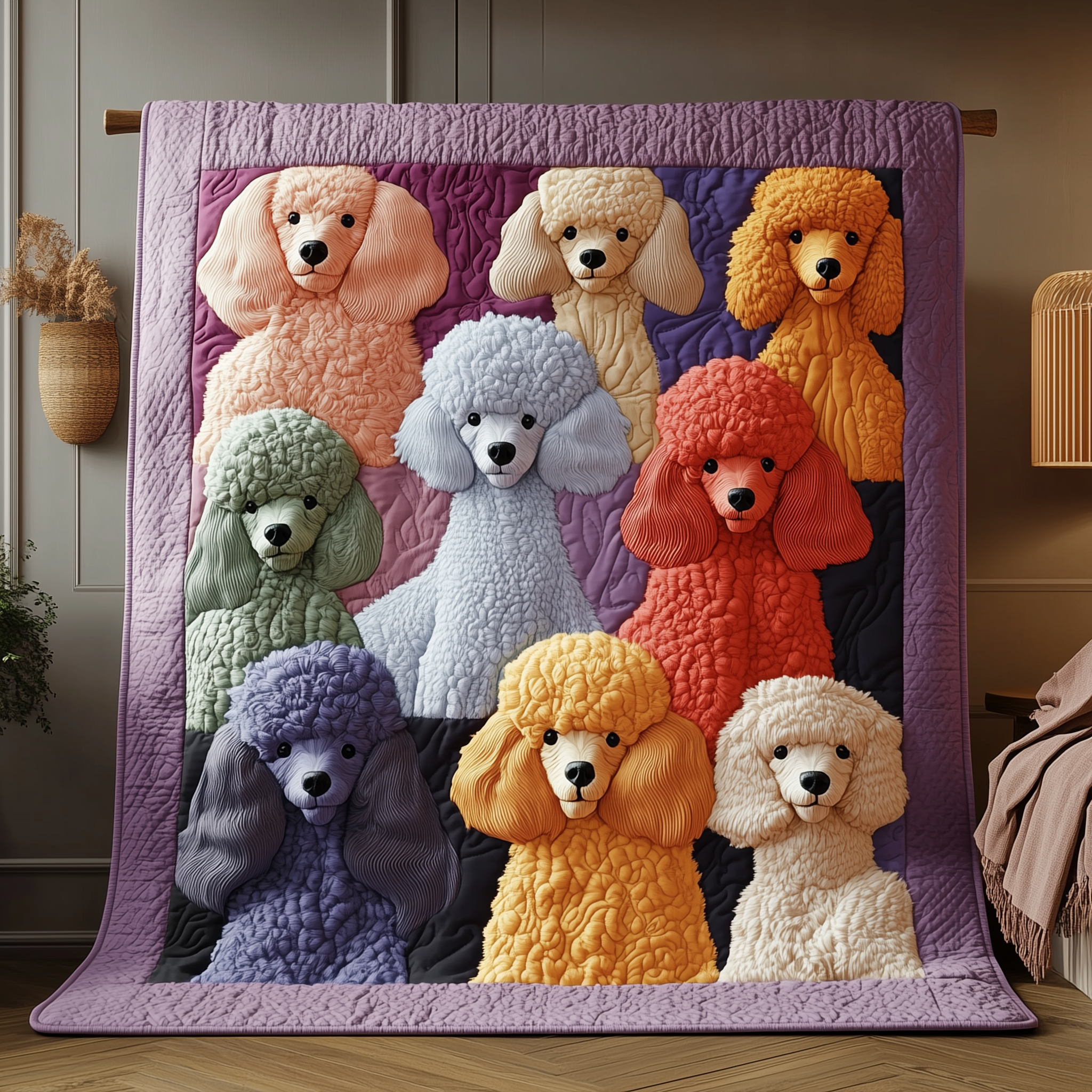 Whimsical Poodle Quilted Blanket Best Throw Blanket Best Gifts For Dog Owners Whimsical Poodle Quilted Blanket Best Throw Blanket Best Gifts For Dog Owners
