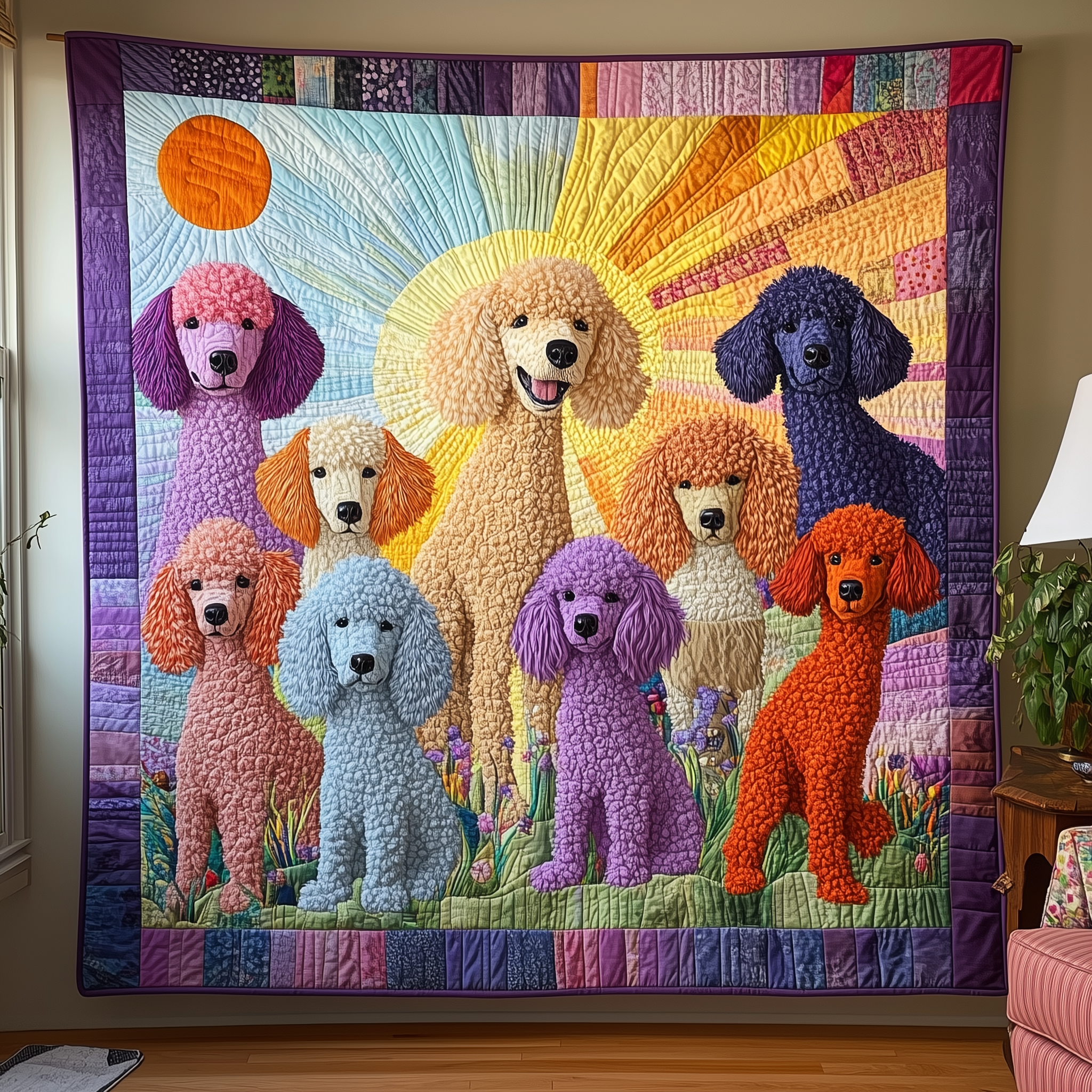 Whimsical Poodle Quilted Blanket Best Throw Blanket Best Presents For Dog Owners Whimsical Poodle Quilted Blanket Best Throw Blanket Best Presents For Dog Owners