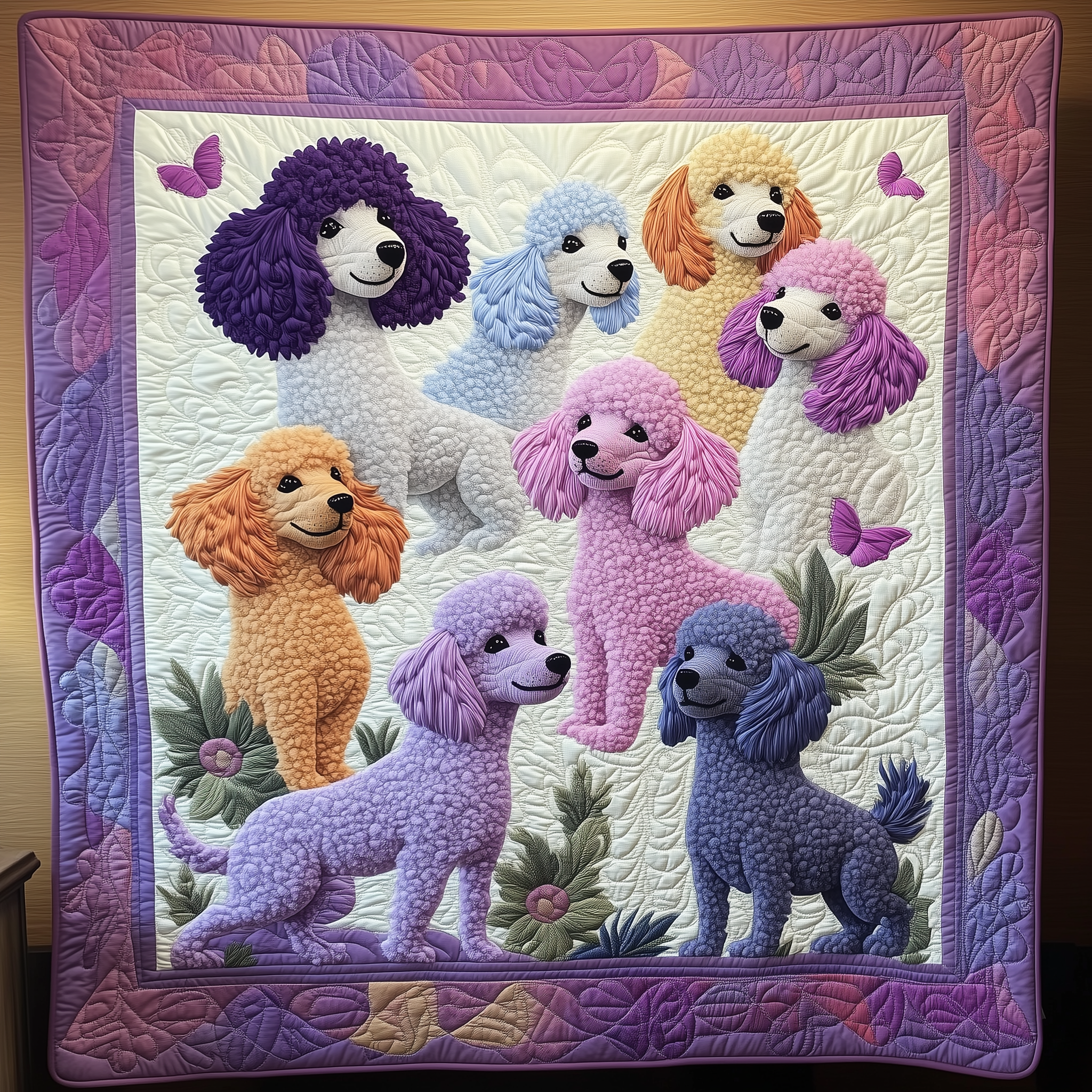 Whimsical Poodle Quilted Blanket Best Throw Blanket Good Gifts For Dog Owners Whimsical Poodle Quilted Blanket Best Throw Blanket Good Gifts For Dog Owners