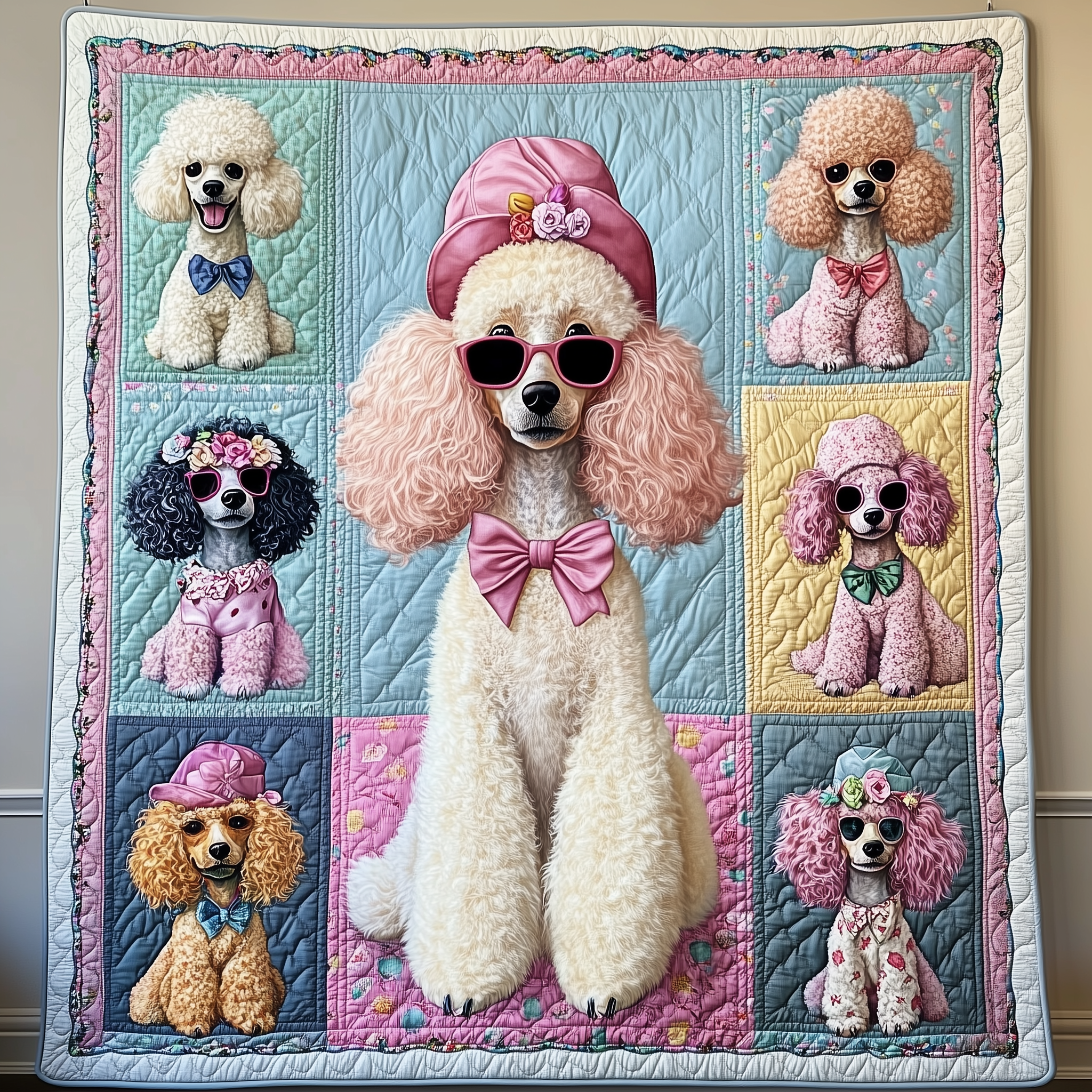Whimsical Poodle Quilted Blanket Enjoy Cozy Moments Together with the Perfect Blanket Whimsical Poodle Quilted Blanket Enjoy Cozy Moments Together with the Perfect Blanket