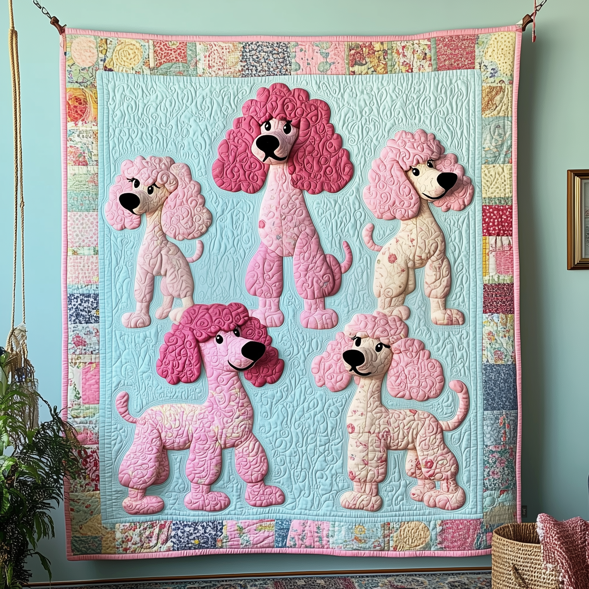 Whimsical Poodle Quilted Blanket Feel Prepared for Any Occasion with a Versatile Blanket Whimsical Poodle Quilted Blanket Feel Prepared for Any Occasion with a Versatile Blanket