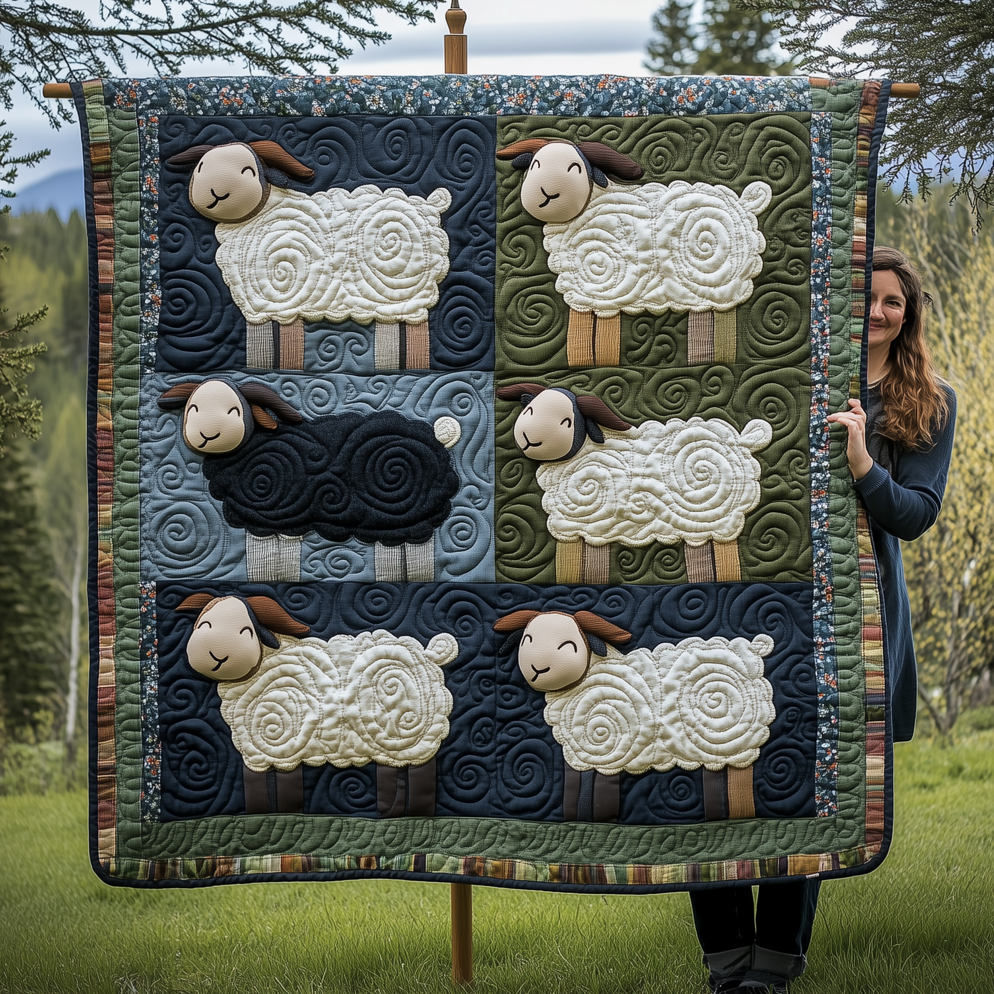 Whimsical Sheep Quilted Blanket Throw Blankets For Couch Sheep Christmas Presents Whimsical Sheep Quilted Blanket Throw Blankets For Couch Sheep Christmas Presents