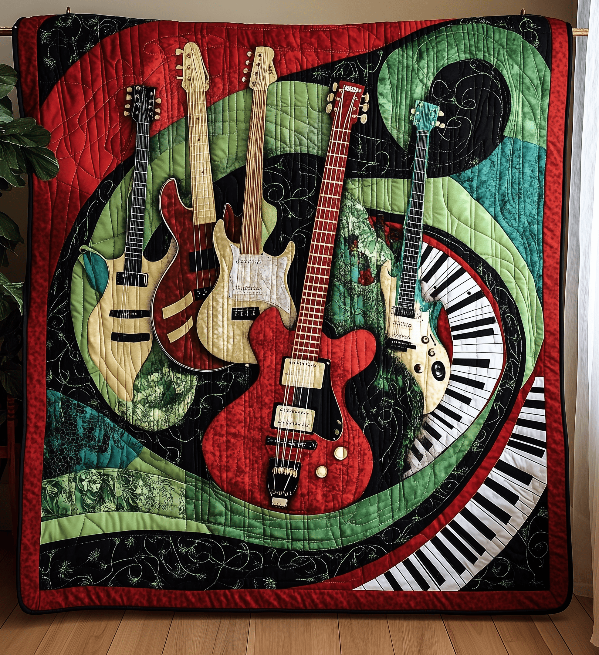 Whirlwind of Melody Guitar Quilted Blanket Feel At Ease with a Blanket That's Perfectly Practical Whirlwind of Melody Guitar Quilted Blanket Feel At Ease with a Blanket That's Perfectly Practical