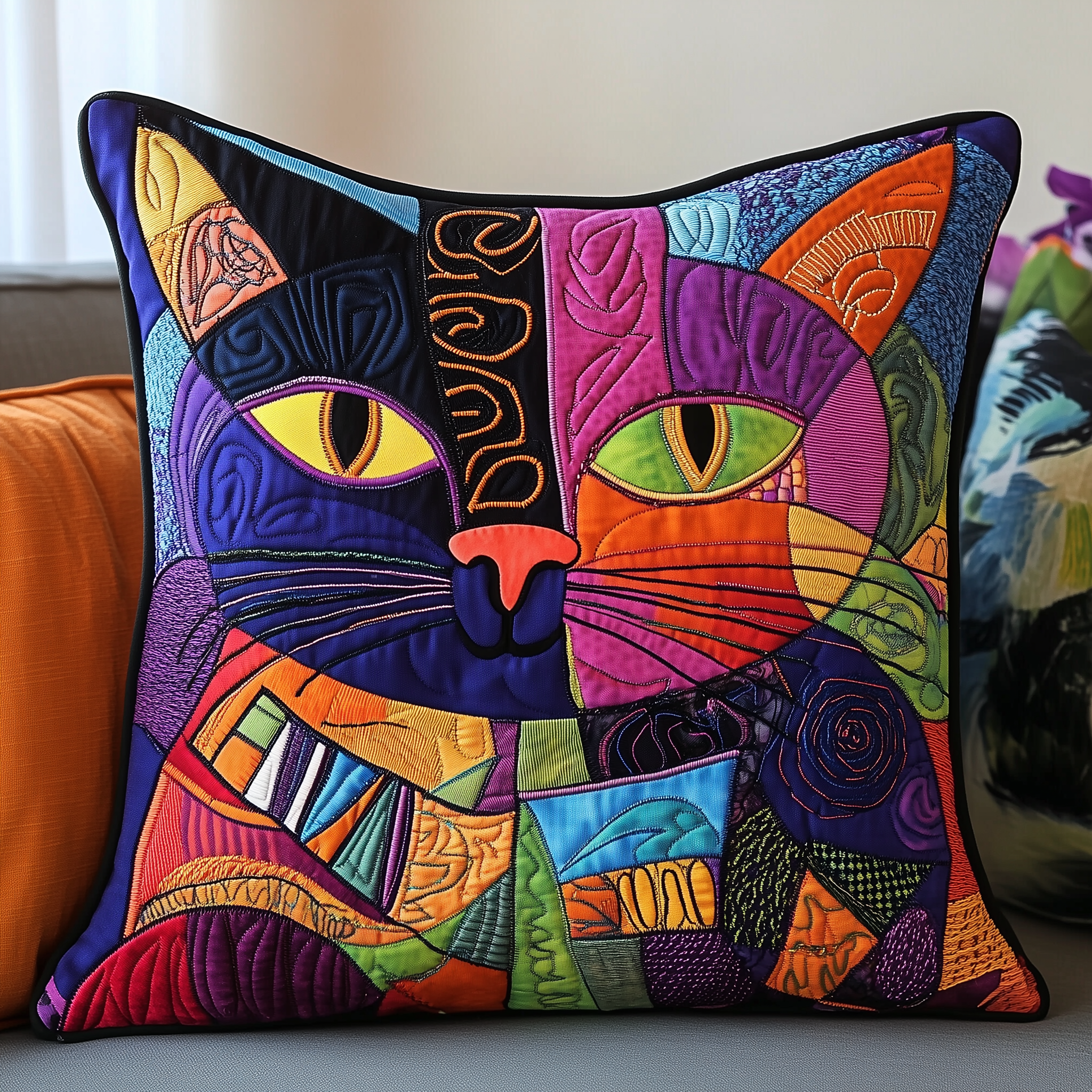 Whiskers In Motion Cat Quilted Pillow Case Wake Up Refreshed with Pillow Cases Made for You Whiskers In Motion Cat Quilted Pillow Case Wake Up Refreshed with Pillow Cases Made for You