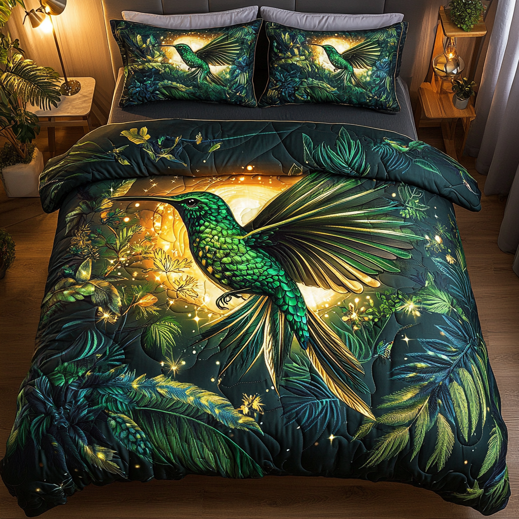 Whispering Wings Quilted Bedding Set Hummingbird Gifts For Her Whispering Wings Quilted Bedding Set Hummingbird Gifts For Her