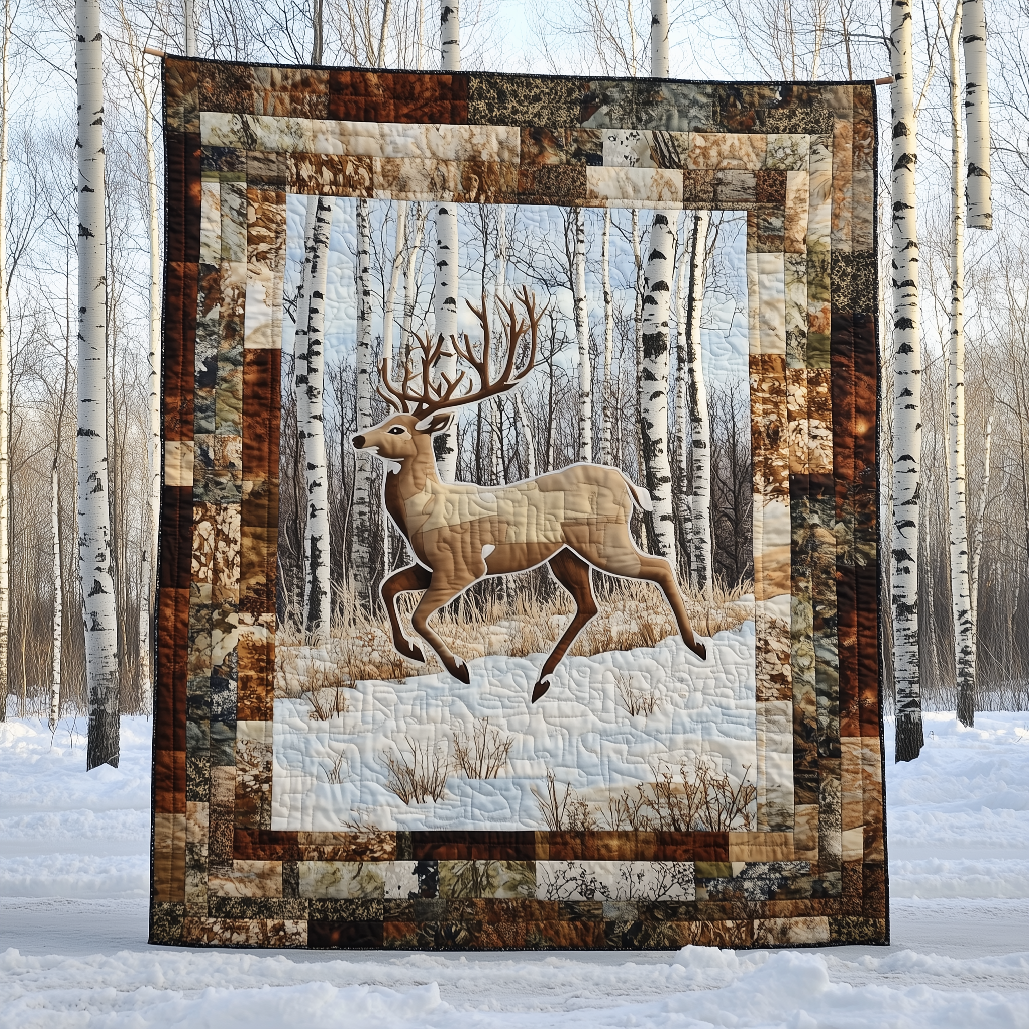 White Tail Deer Quilted Blanket Nice Throw Blankets Best Gifts For Dad White Tail Deer Quilted Blanket Nice Throw Blankets Best Gifts For Dad