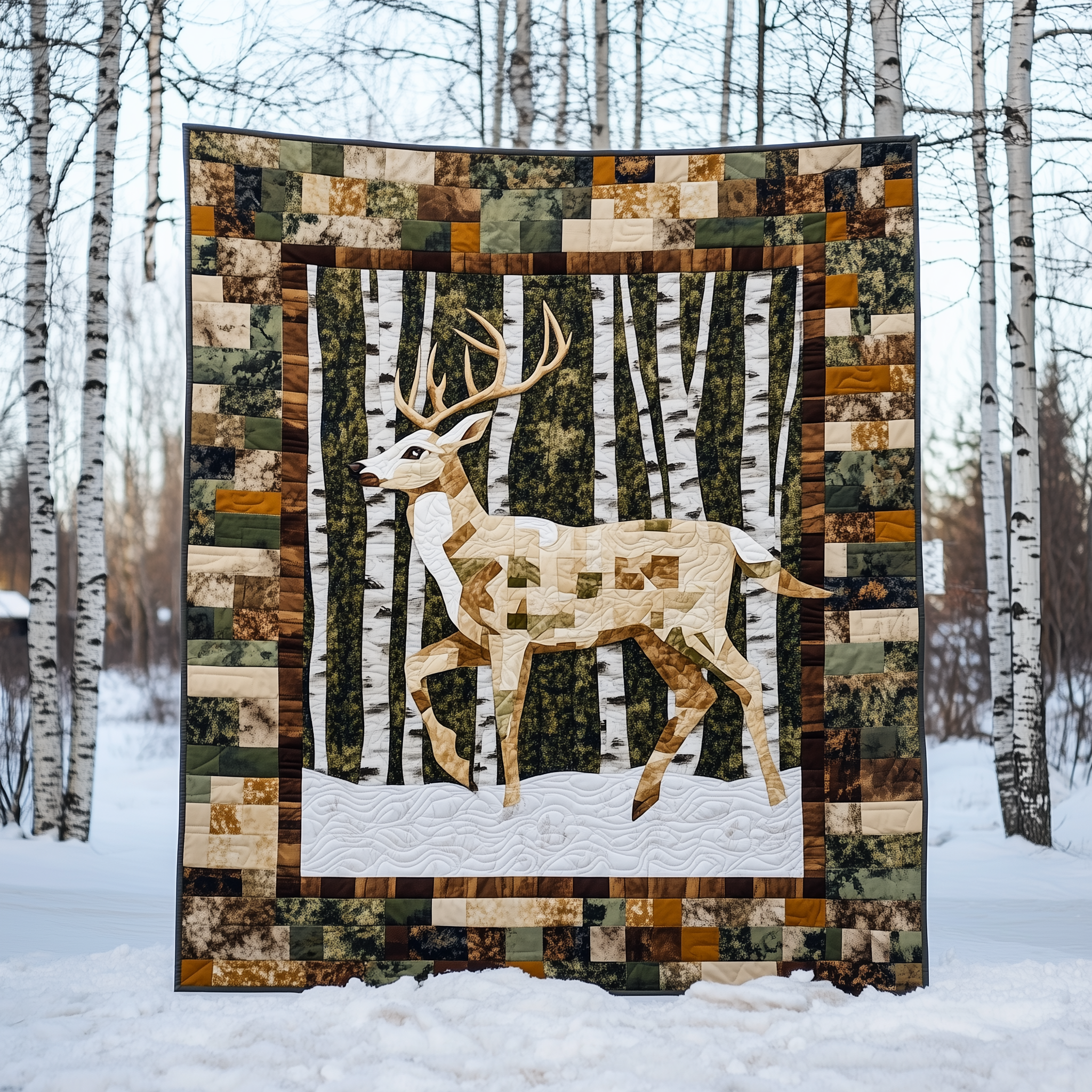 White Tail Deer Quilted Blanket Nice Throw Blankets Gifts For New Dads White Tail Deer Quilted Blanket Nice Throw Blankets Gifts For New Dads