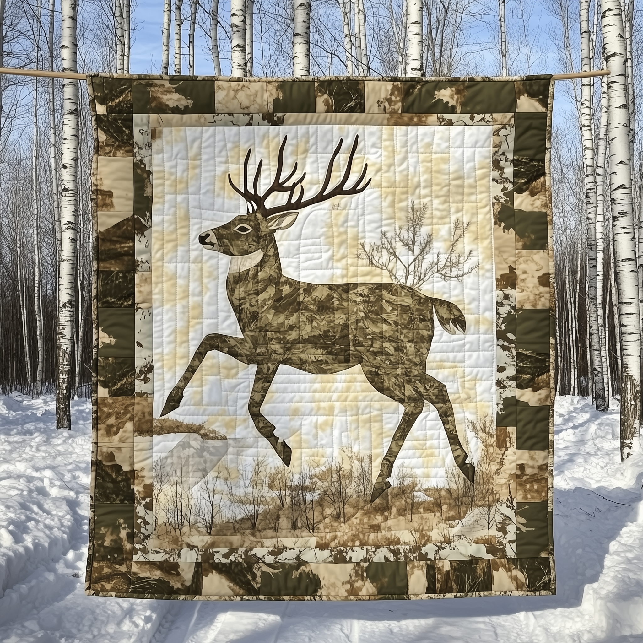 White Tail Deer Quilted Blanket Nice Throw Blankets Good Fathers Day Gifts White Tail Deer Quilted Blanket Nice Throw Blankets Good Fathers Day Gifts