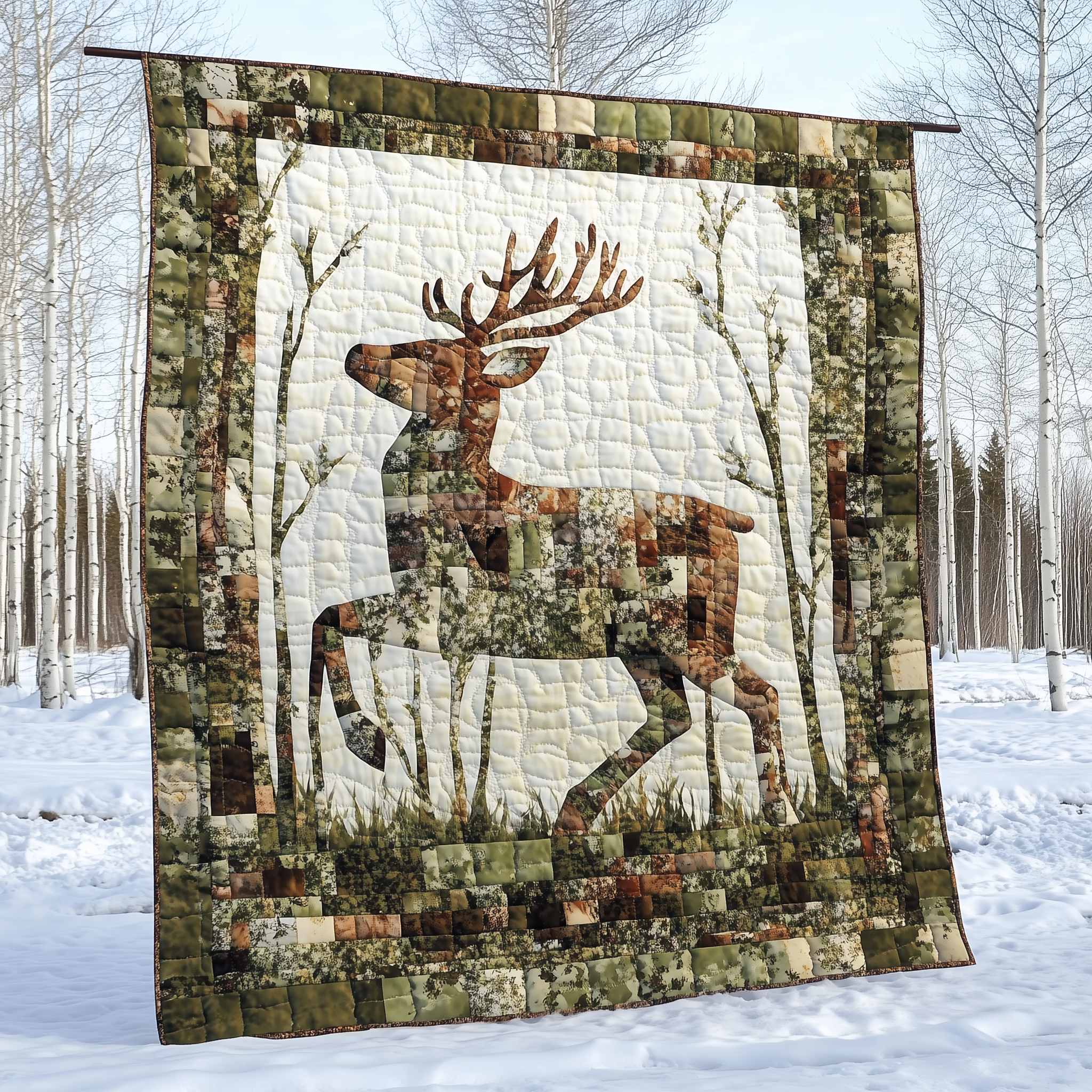 White Tail Deer Quilted Blanket Nice Throw Blankets Unique Father'sDay Gifts White Tail Deer Quilted Blanket Nice Throw Blankets Unique Father'sDay Gifts