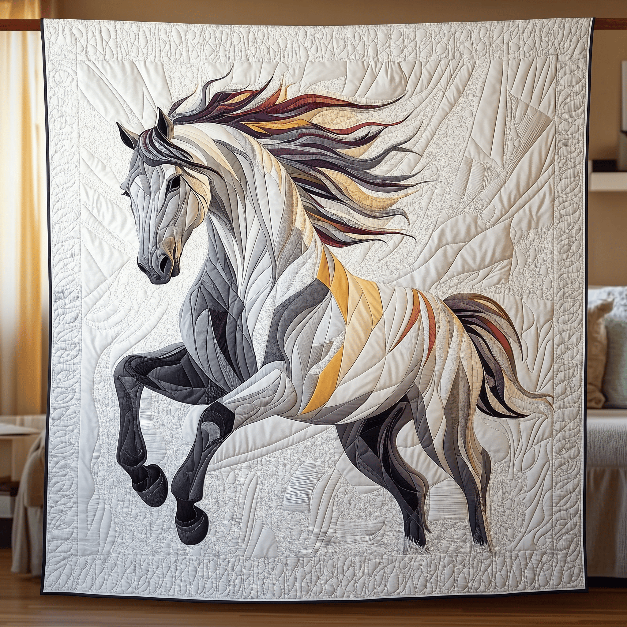 Wild Horse Quilted Blanket Feel the Elegance of a Blanket That's Truly Yours Wild Horse Quilted Blanket Feel the Elegance of a Blanket That's Truly Yours