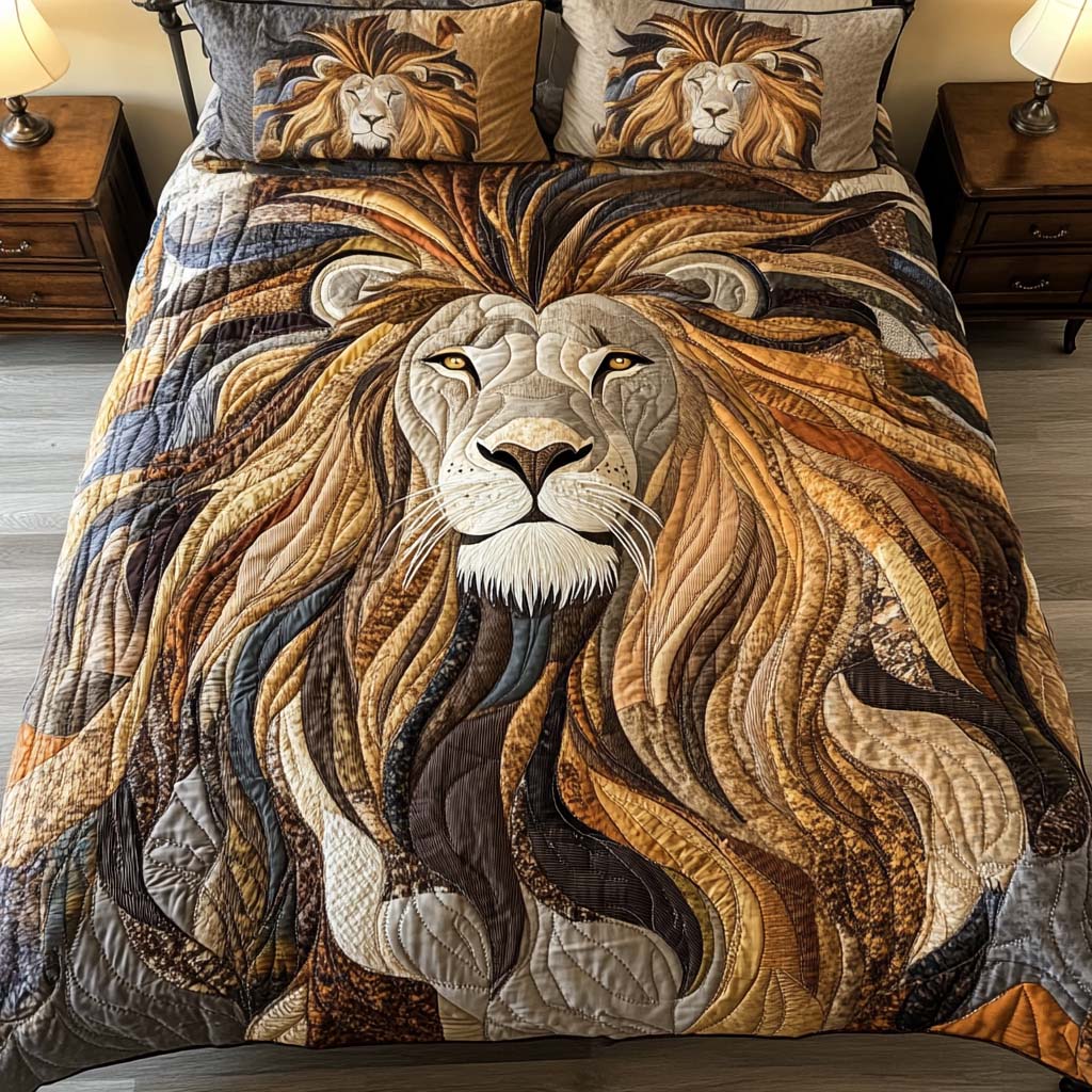Wild Serenity Quilted Bedding Set Lion Themed Gifts Wild Serenity Quilted Bedding Set Lion Themed Gifts
