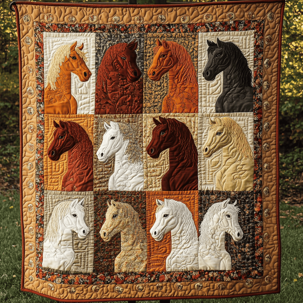 Wild Stallion Quilted Blanket Horsey Christmas Gifts Wild Stallion Quilted Blanket Horsey Christmas Gifts