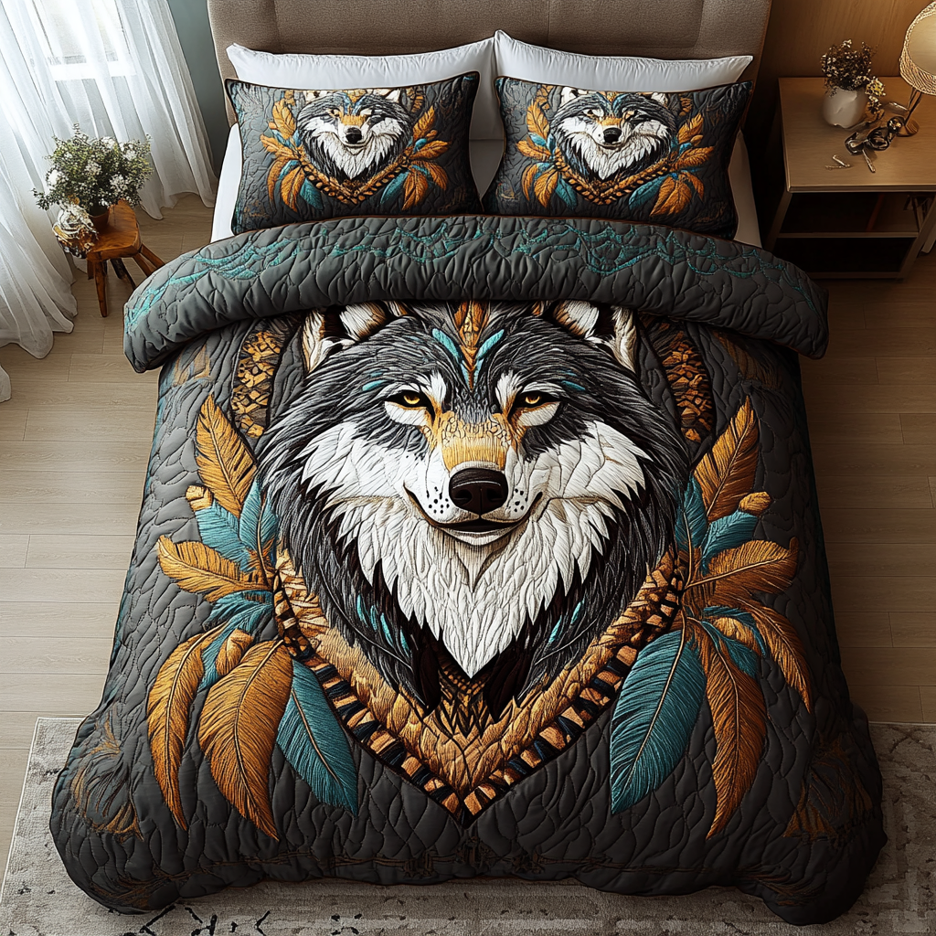 Wilderness Echo Quilted Bedding Set Native American Gifts Wilderness Echo Quilted Bedding Set Native American Gifts