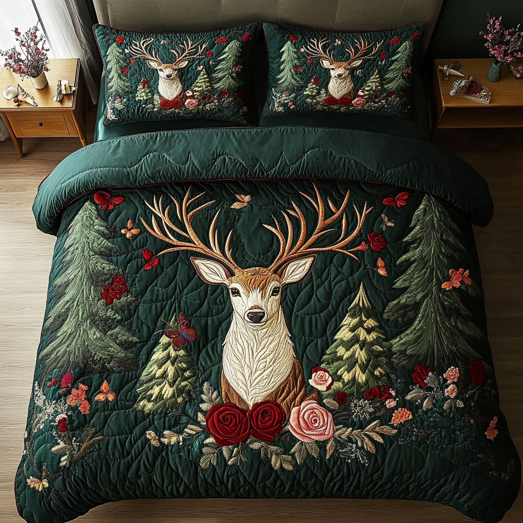Wildwood Spirit Quilted Bedding Set Gifts For Deer Hunters Wildwood Spirit Quilted Bedding Set Gifts For Deer Hunters
