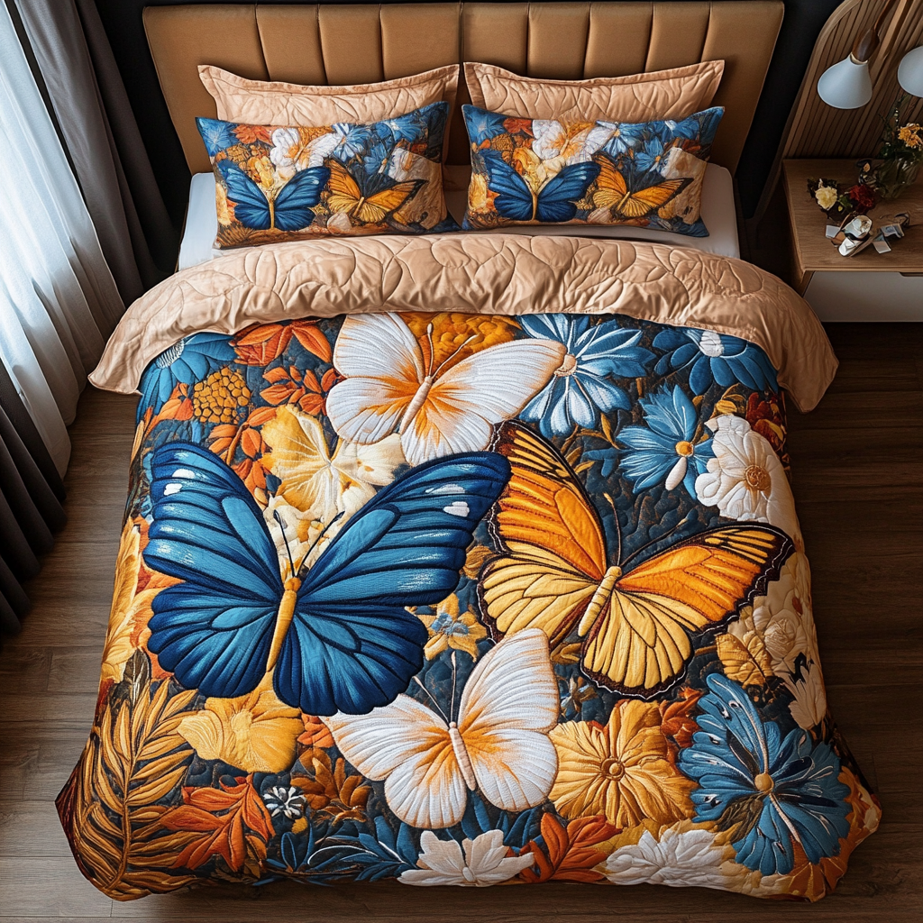 Winged Beauty Quilted Bedding Set Butterfly Gifts For Friends Winged Beauty Quilted Bedding Set Butterfly Gifts For Friends