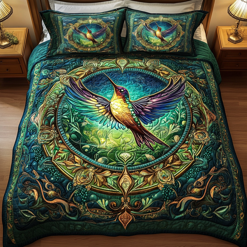 Winged Wonder Quilted Bedding Set Hummingbird Gifts For Her Winged Wonder Quilted Bedding Set Hummingbird Gifts For Her