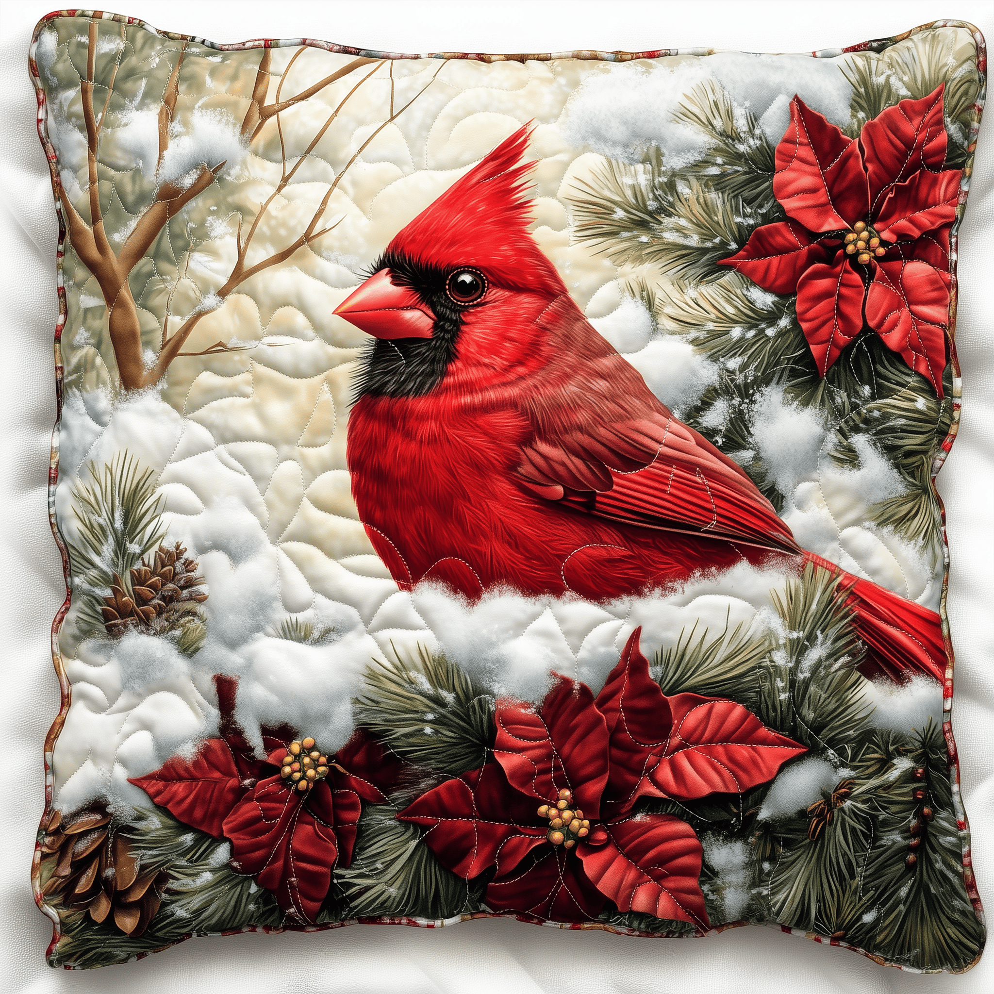 Winter Cardinal Quilted Pillow Case Feel the Serenity of Sleep with Every Pillow Case Winter Cardinal Quilted Pillow Case Feel the Serenity of Sleep with Every Pillow Case