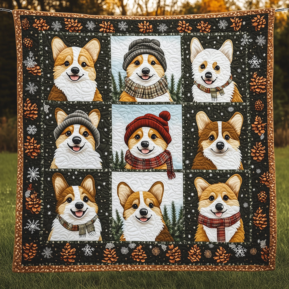 Winter Corgi Quilted Blanket Experience the Ultimate in Custom Comfort Winter Corgi Quilted Blanket Experience the Ultimate in Custom Comfort