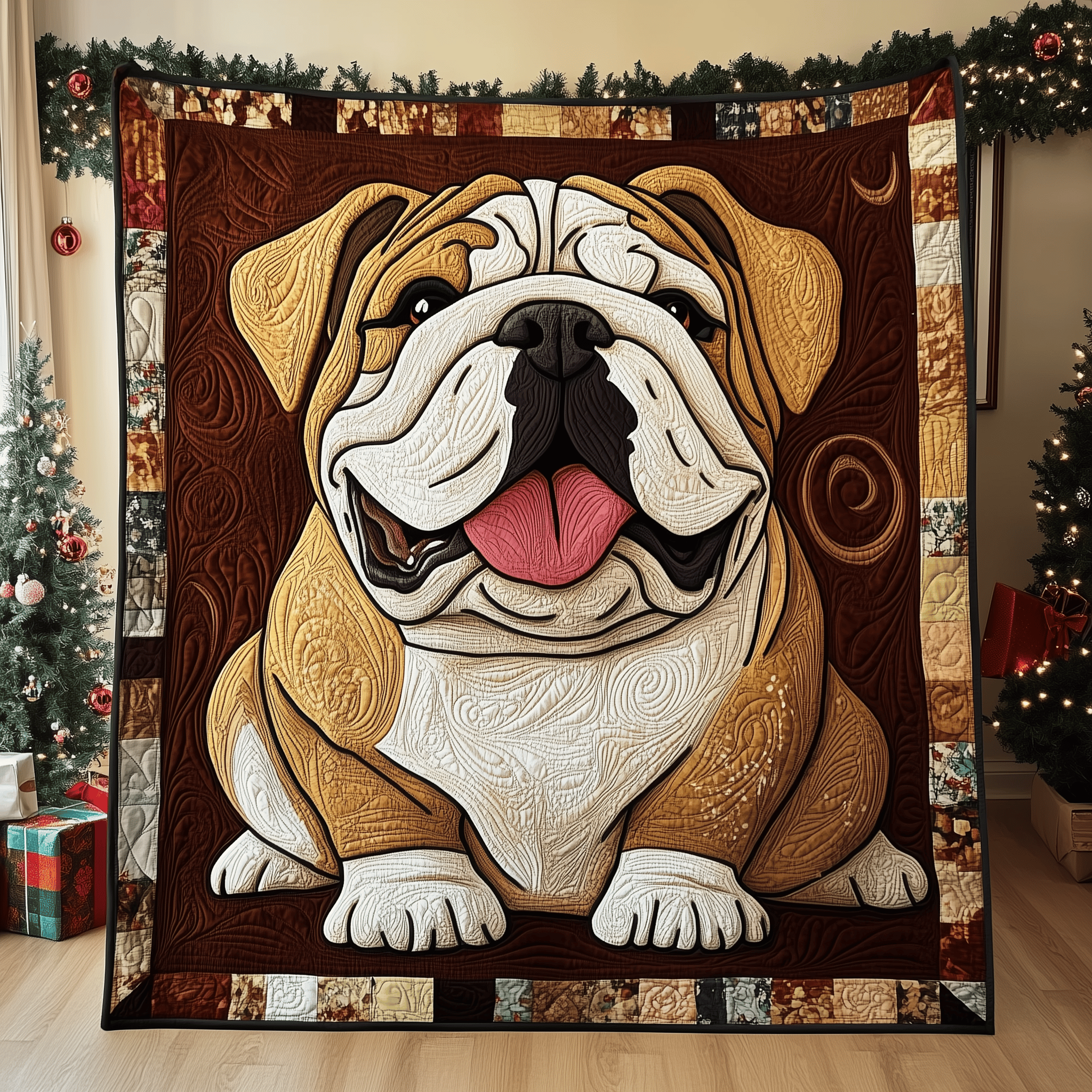 Winter English Bulldog Quilted Blanket Feel the Power of Personalized Comfort with Our Blanket Winter English Bulldog Quilted Blanket Feel the Power of Personalized Comfort with Our Blanket