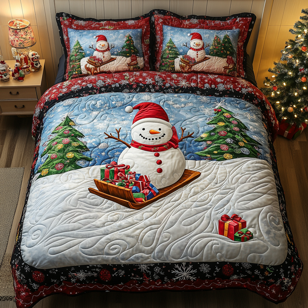 Winter Star Quilted Bedding Set Family Christmas Presents Winter Star Quilted Bedding Set Family Christmas Presents