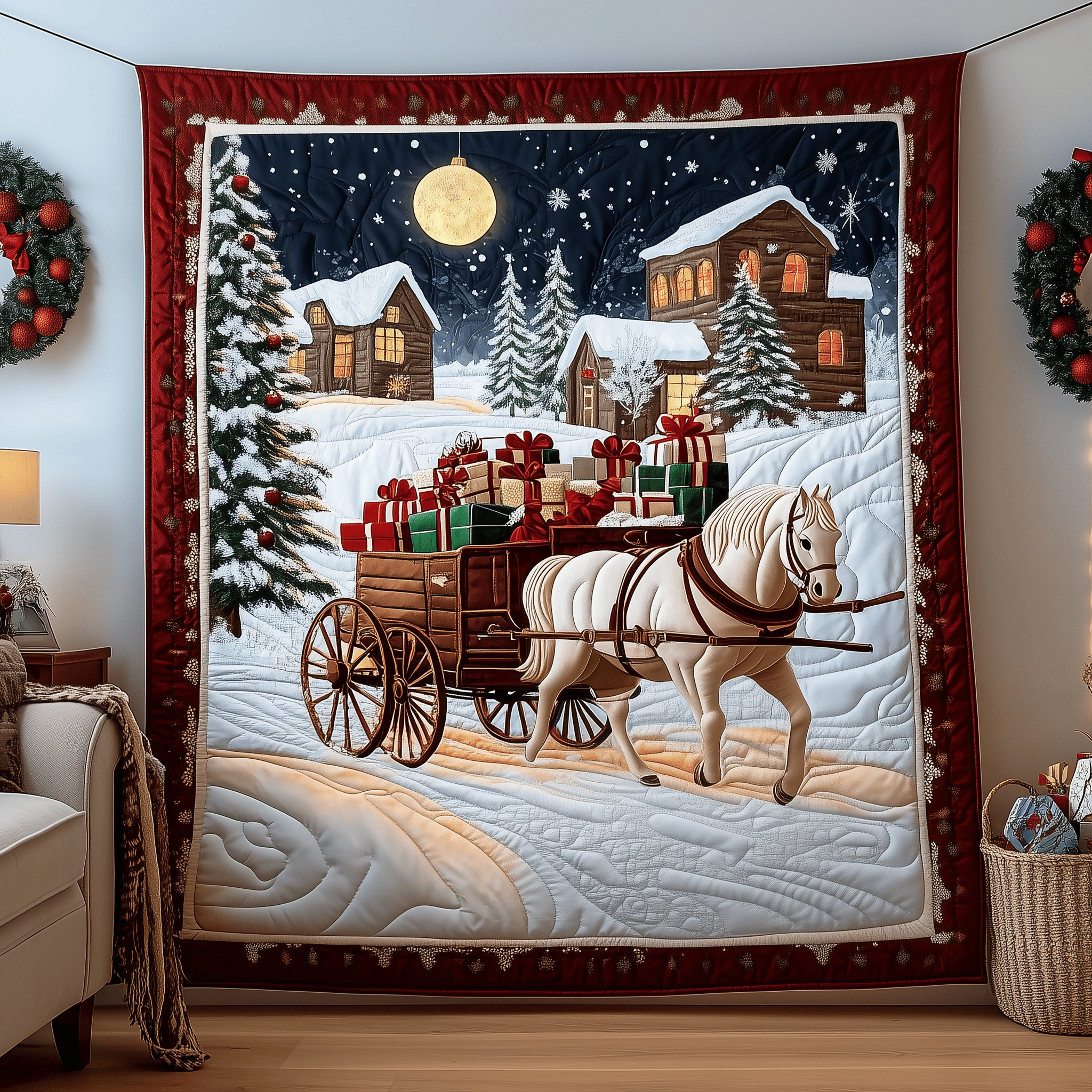 Winter Wonderland Carriage Ride Quilted Blanket A Blanket for Every Season and Every Mood Winter Wonderland Carriage Ride Quilted Blanket A Blanket for Every Season and Every Mood