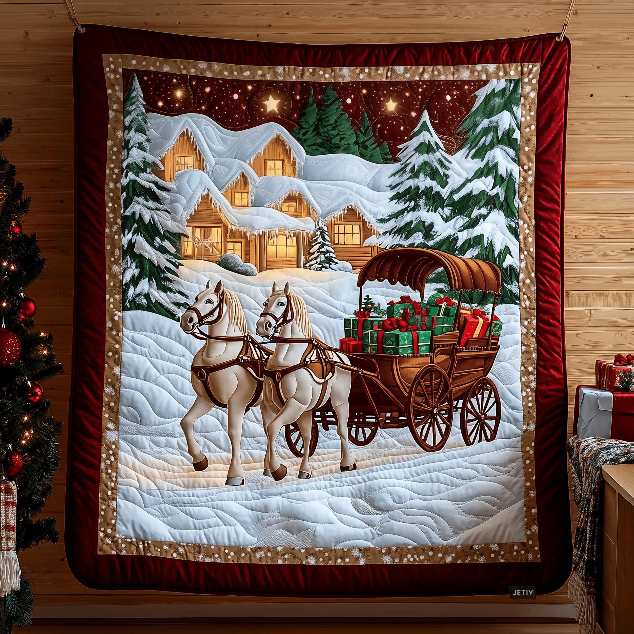 Winter Wonderland Carriage Ride Quilted Blanket Feel Prepared for Any Occasion with a Versatile Blanket Winter Wonderland Carriage Ride Quilted Blanket Feel Prepared for Any Occasion with a Versatile Blanket