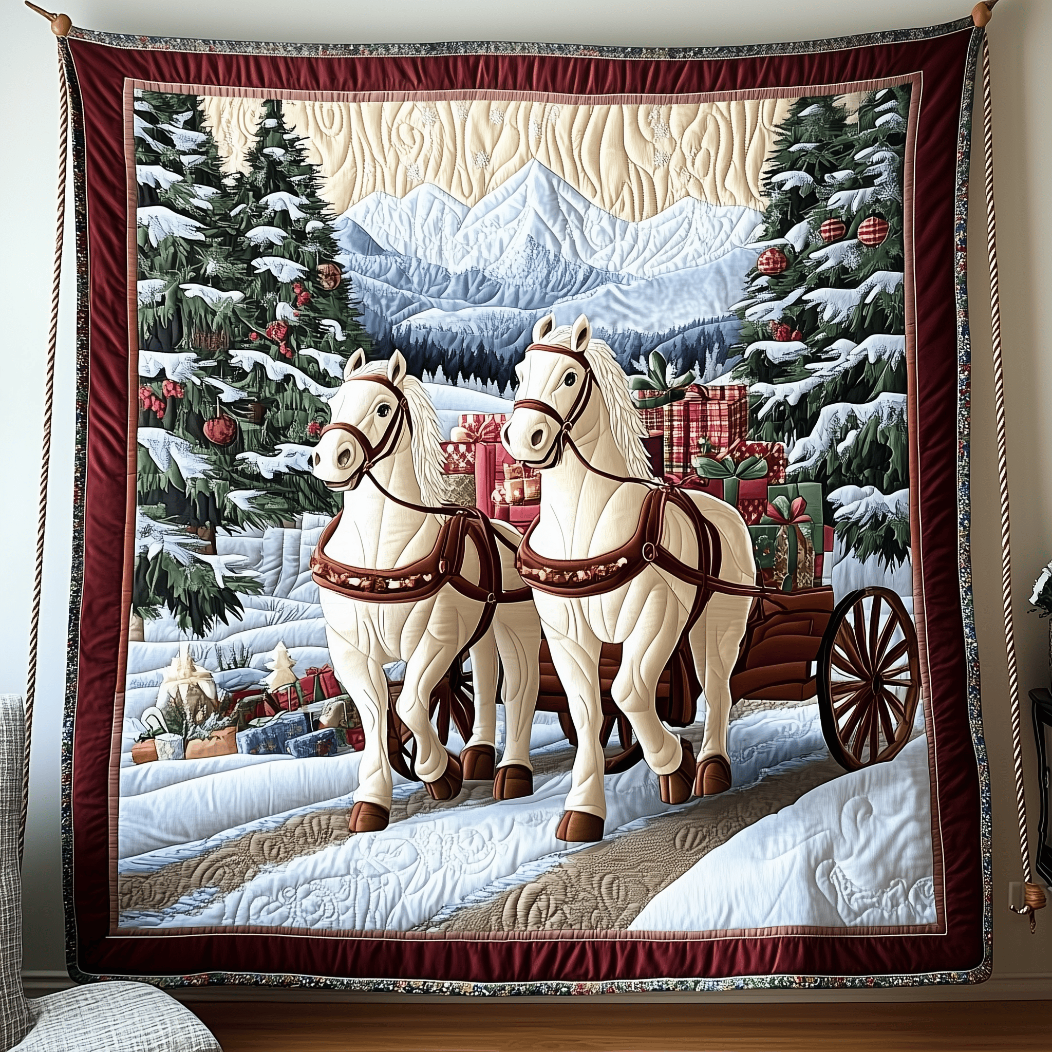 Winter Wonderland Carriage Ride Quilted Blanket Feel Ready for Adventure with a Blanket That Travels Well Winter Wonderland Carriage Ride Quilted Blanket Feel Ready for Adventure with a Blanket That Travels Well
