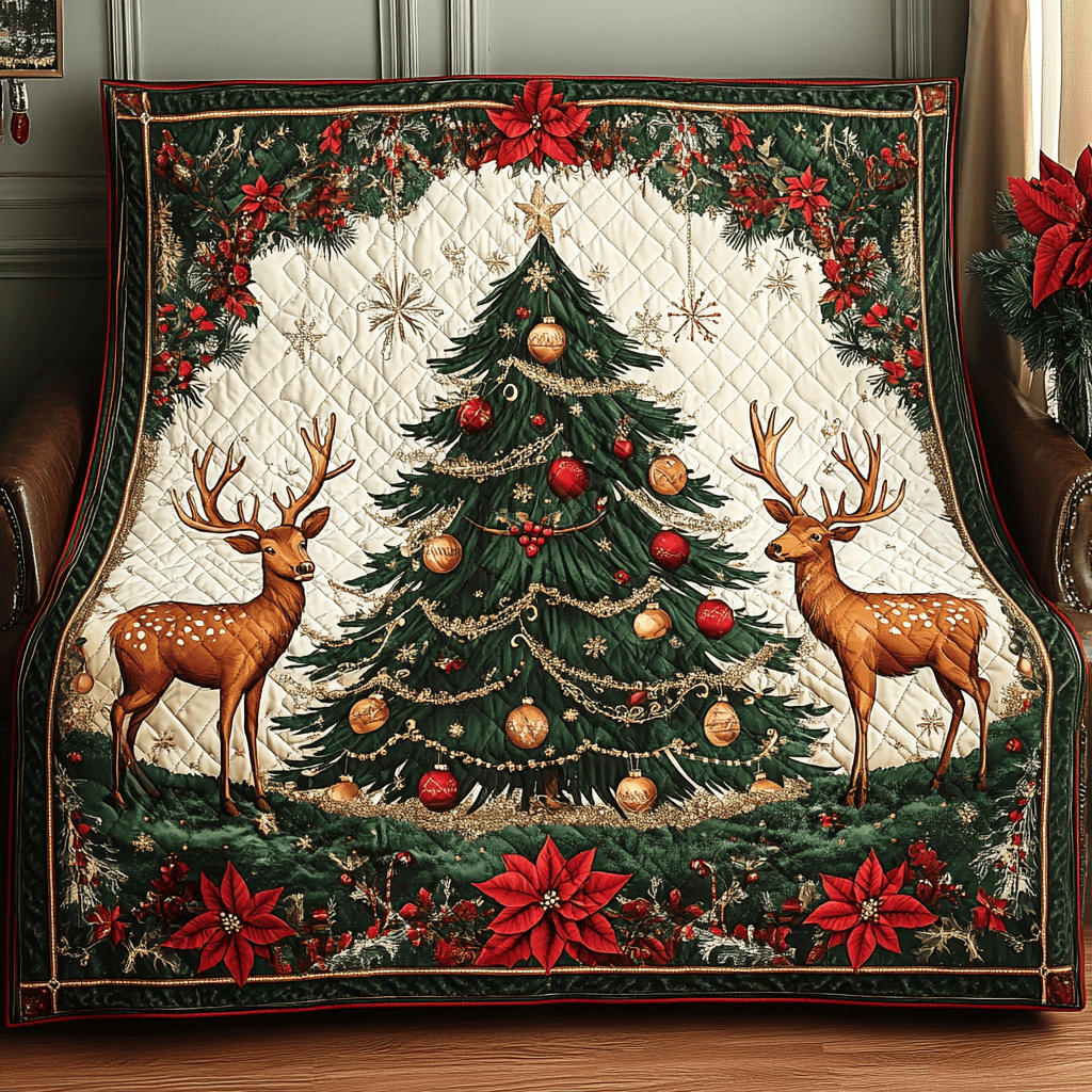 Winter Wonderland Reindeer Quilted Blanket Xmas Gifts For Son In Law Winter Wonderland Reindeer Quilted Blanket Xmas Gifts For Son In Law