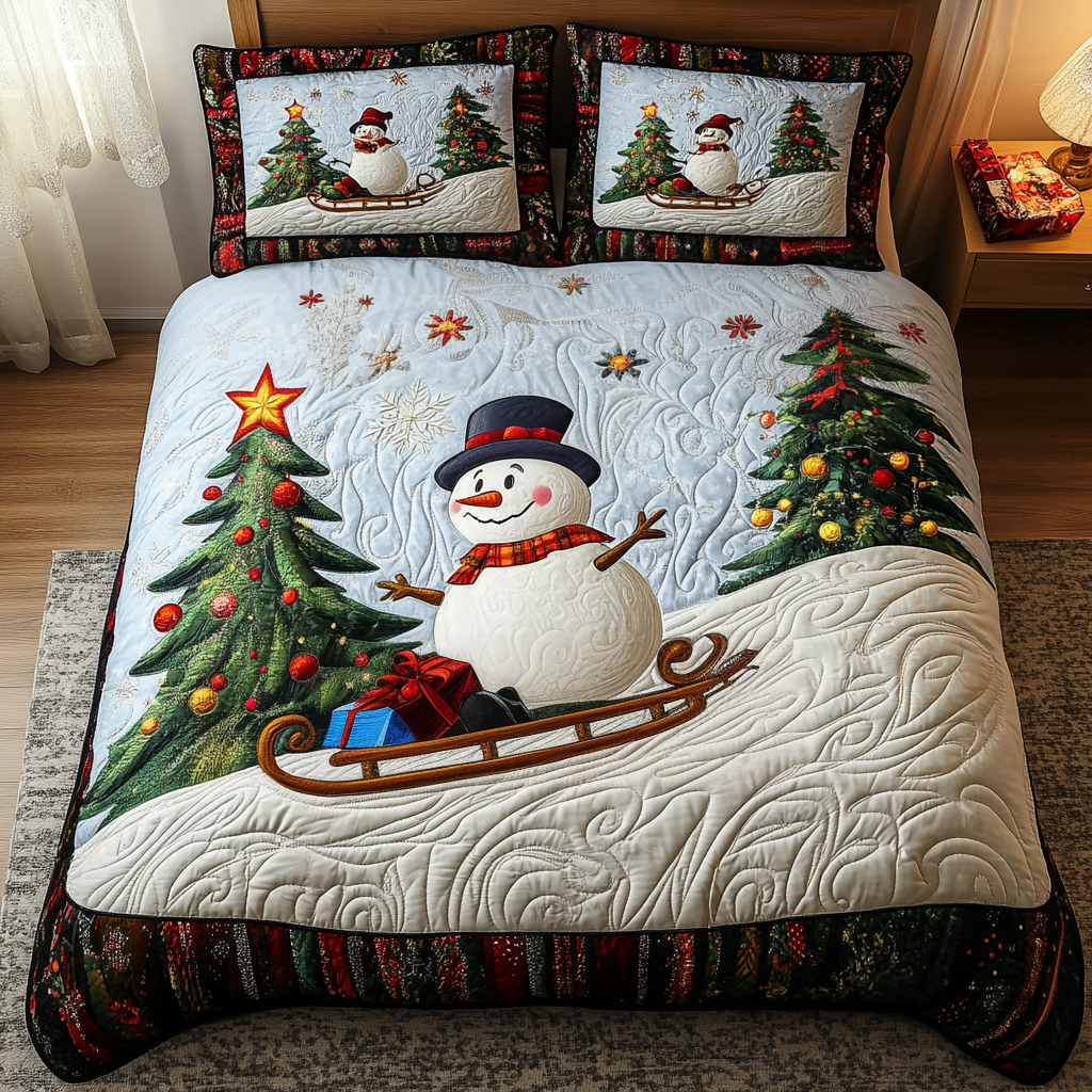 Winter Wonderland Snowman Quilted Bedding Set Christmas Gift Ideas For Relatives Winter Wonderland Snowman Quilted Bedding Set Christmas Gift Ideas For Relatives