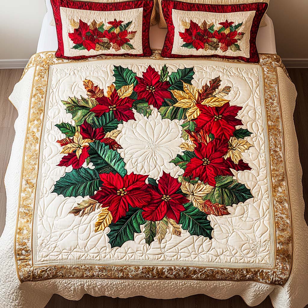 Winter Wreath Quilted Bedding Set Christmas Gift Ideas For Wife Winter Wreath Quilted Bedding Set Christmas Gift Ideas For Wife