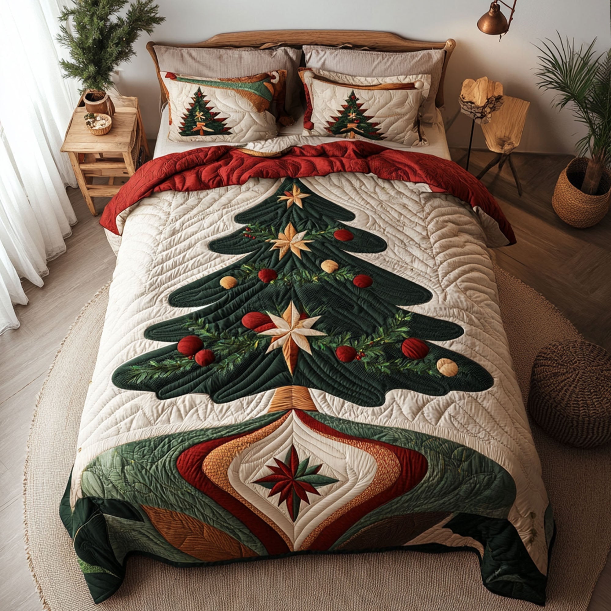 Winters Evergreen Quilted Bedding Set Secret Santa Gifts For Men Winters Evergreen Quilted Bedding Set Secret Santa Gifts For Men
