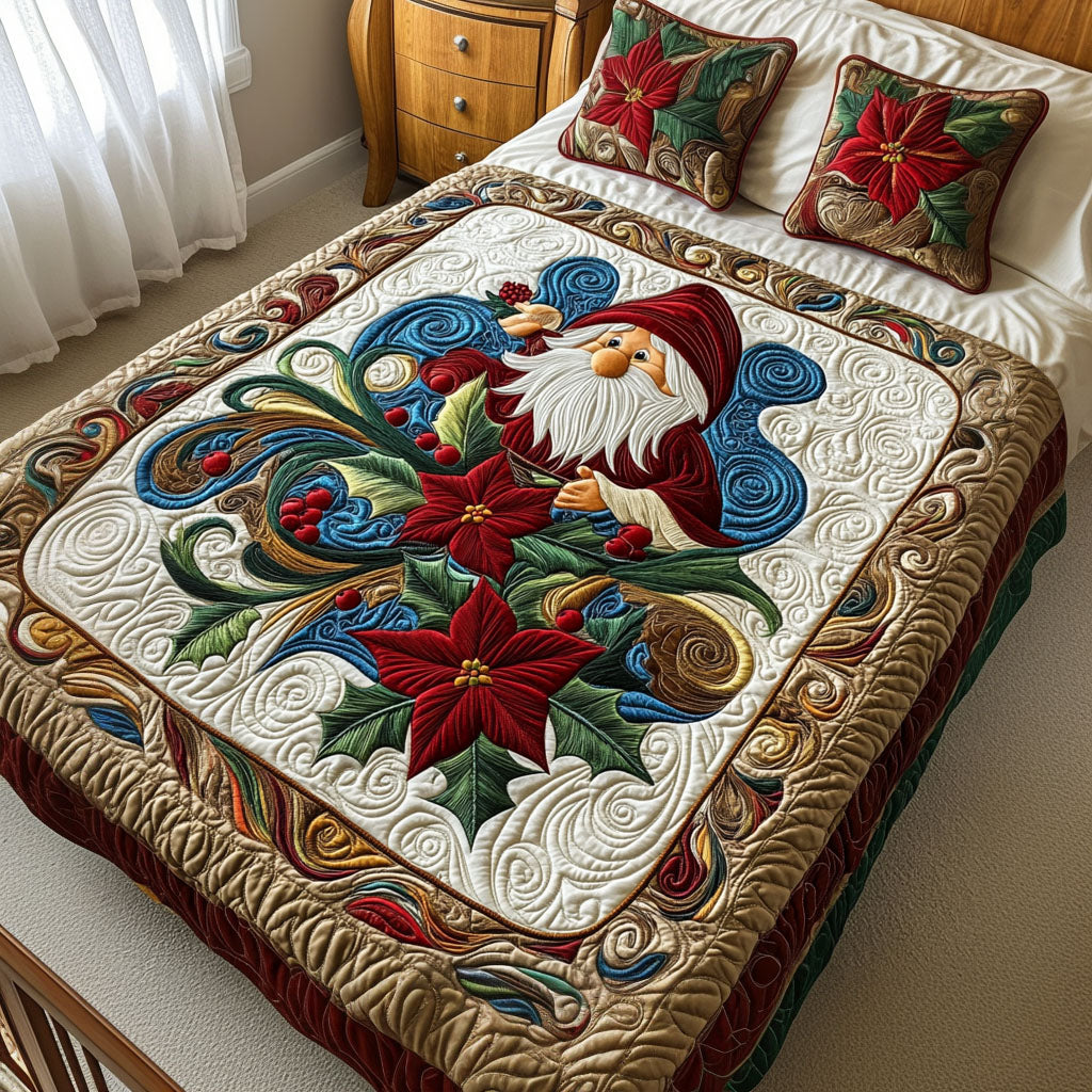 Winters Glow Quilted Bedding Set Gnome Gifts For Her Winters Glow Quilted Bedding Set Gnome Gifts For Her