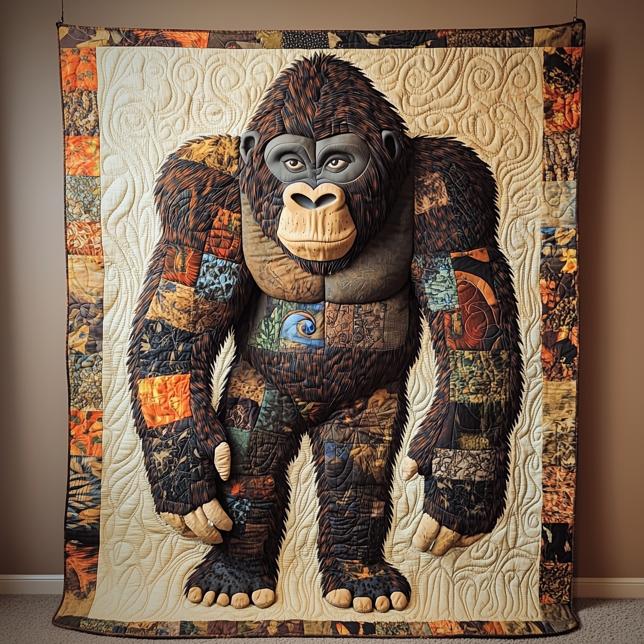 Woodland Gorilla Quilted Blanket Best Throw Blanket Best Gorilla Gifts For Dad Woodland Gorilla Quilted Blanket Best Throw Blanket Best Gorilla Gifts For Dad