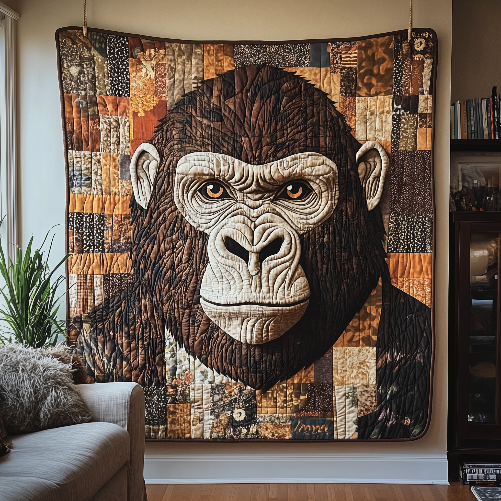 Woodland Gorilla Quilted Blanket Best Throw Blanket Best Gorilla Gifts For Men Woodland Gorilla Quilted Blanket Best Throw Blanket Best Gorilla Gifts For Men