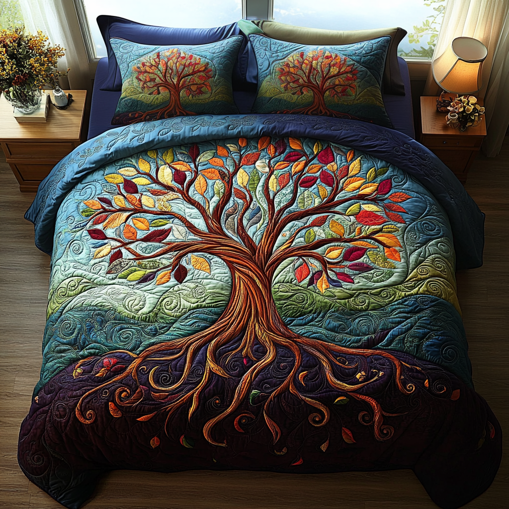Woodland Spirit Quilted Bedding Set Family Christmas Gifts Woodland Spirit Quilted Bedding Set Family Christmas Gifts